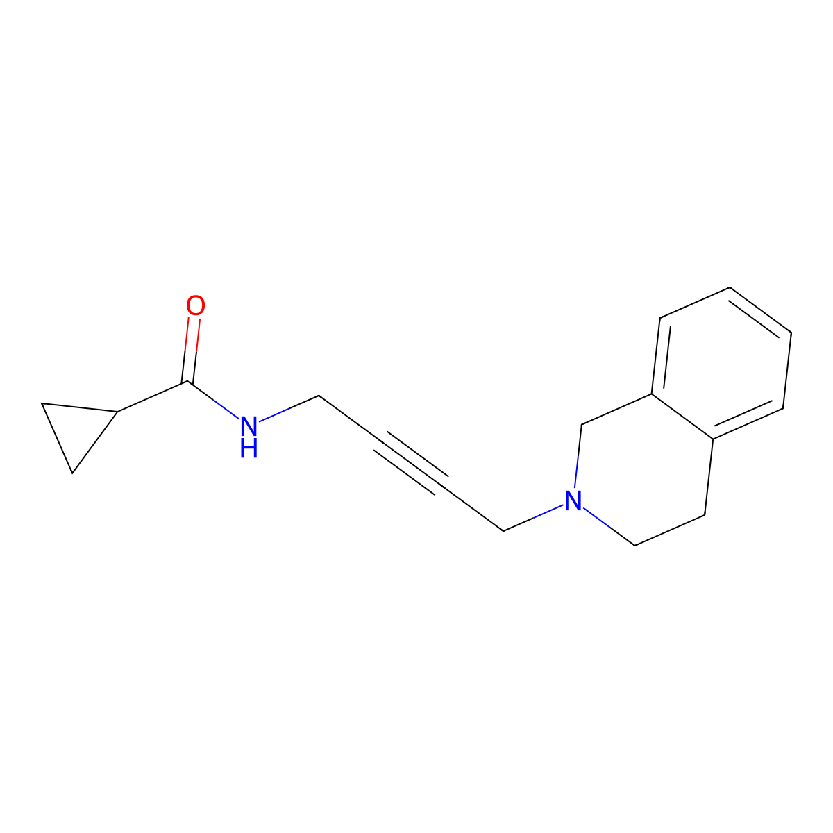 N-(4-(3,4-dihydroisoquinolin-2(1H)-yl)but-2-yn-1-yl)cyclopropanecarboxamide molecular structure, CAS 1351660-19-9