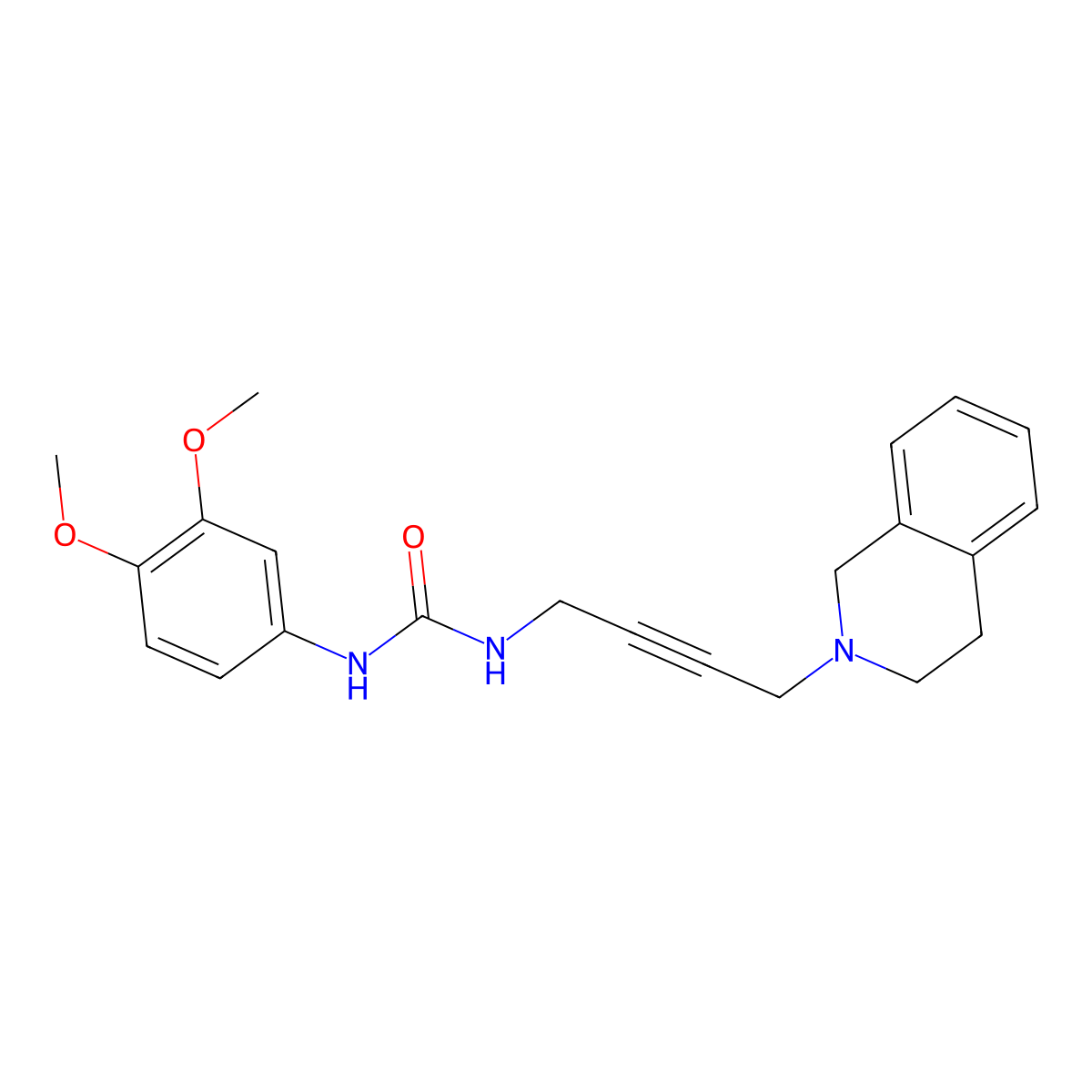 1-(4-(3,4-dihydroisoquinolin-2(1H)-yl)but-2-yn-1-yl)-3-(3,4-dimethoxyphenyl)urea molecular structure, CAS 1351660-26-8