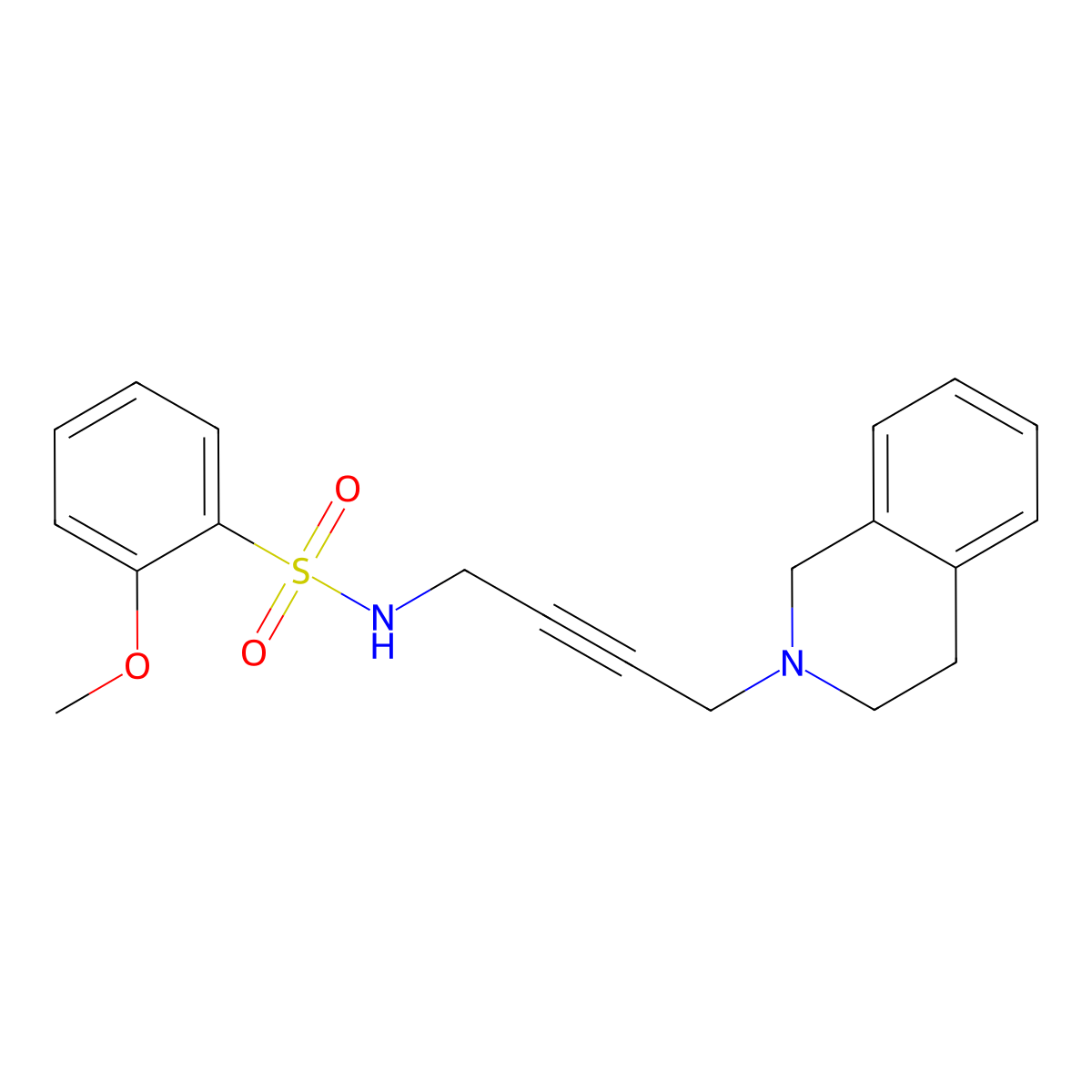 N-(4-(3,4-dihydroisoquinolin-2(1H)-yl)but-2-yn-1-yl)-2-methoxybenzenesulfonamide molecular structure, CAS 1351660-29-1