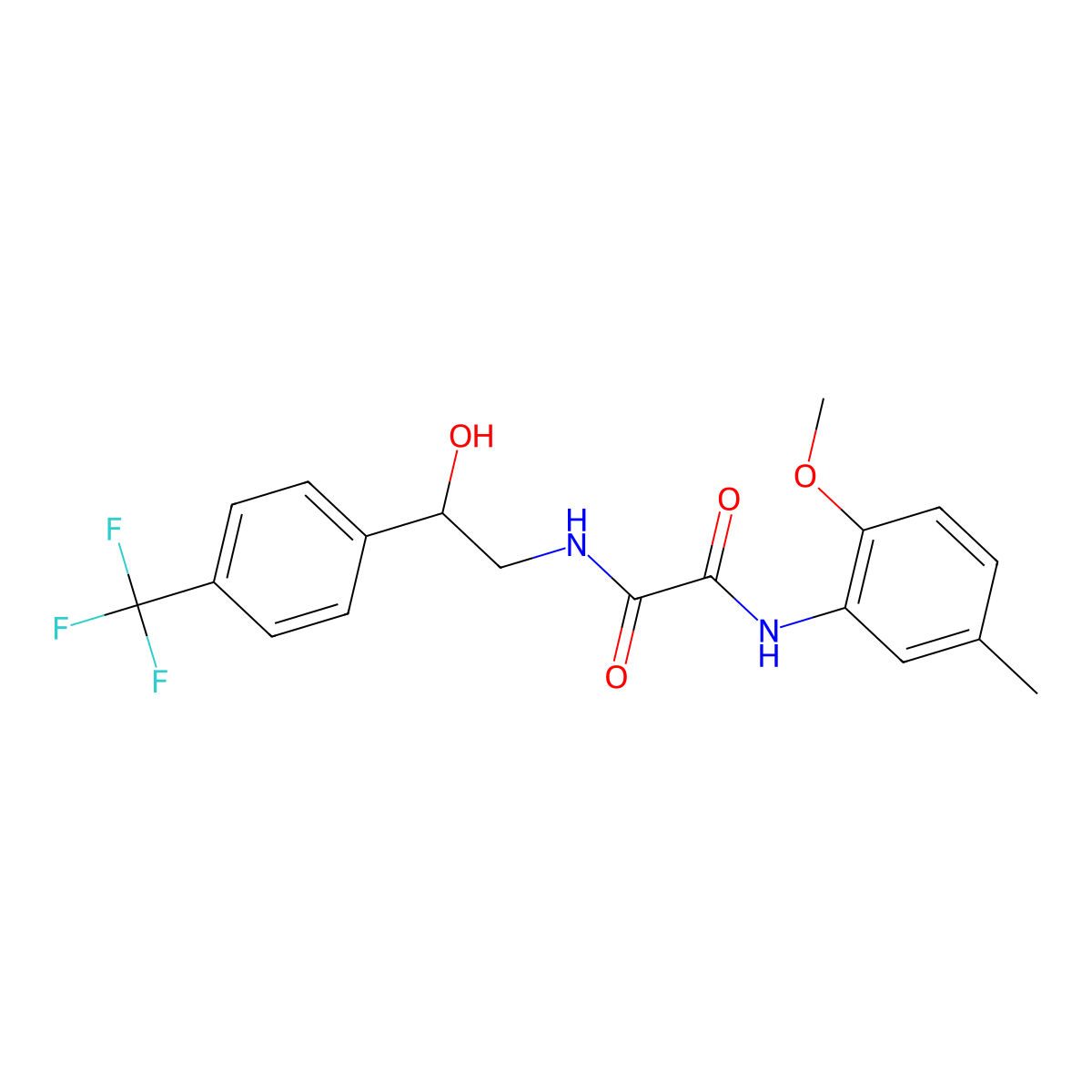 N1-(2-hydroxy-2-(4-(trifluoromethyl)phenyl)ethyl)-N2-(2-methoxy-5-methylphenyl)oxalamide molecular structure, CAS 1351660-31-5