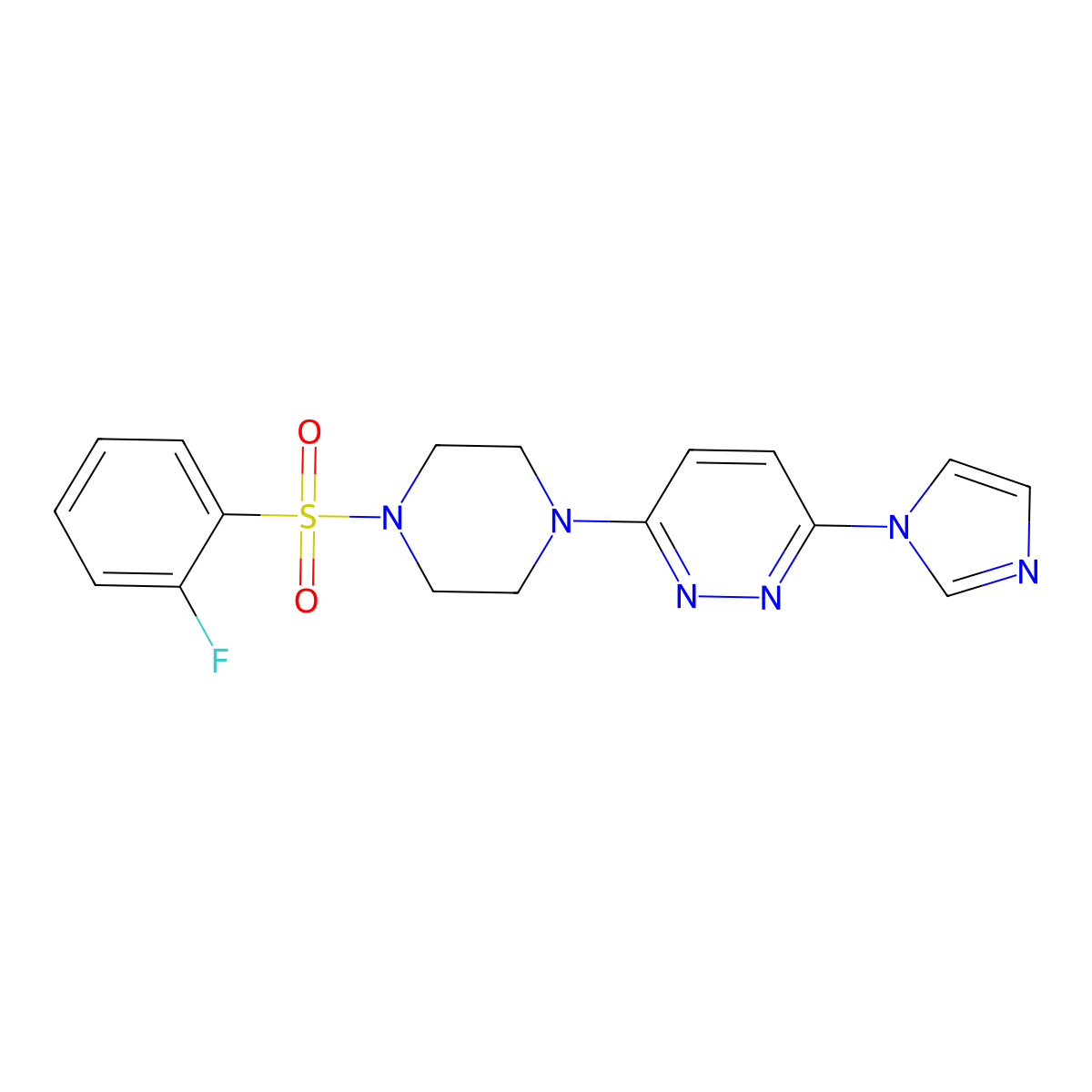 3-(4-((2-fluorophenyl)sulfonyl)piperazin-1-yl)-6-(1H-imidazol-1-yl)pyridazine molecular structure, CAS 1351660-33-7