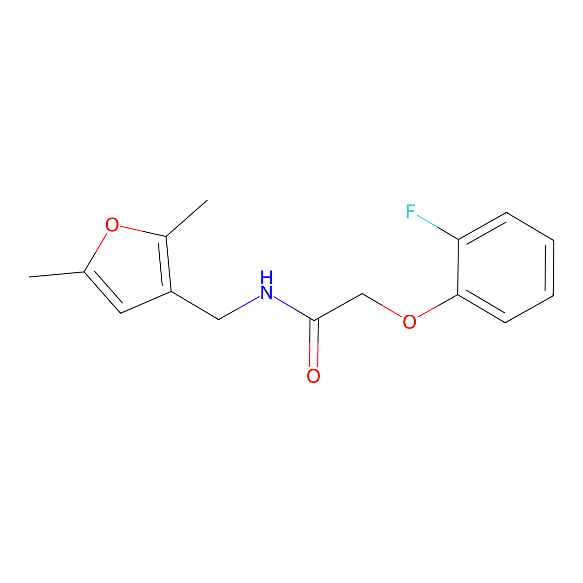 N-[(2,5-dimethylfuran-3-yl)methyl]-2-(2-fluorophenoxy)acetamide molecular structure, CAS 1351660-37-1