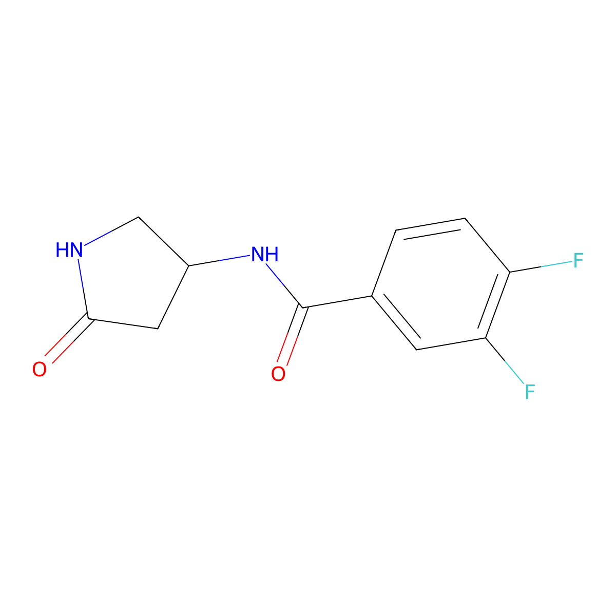 3,4-difluoro-N-(5-oxopyrrolidin-3-yl)benzamide molecular structure, CAS 1351660-39-3