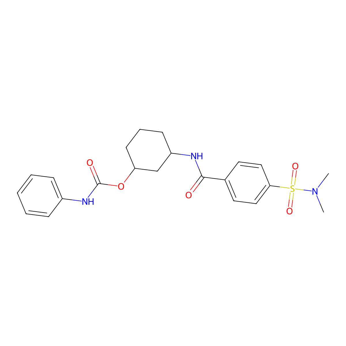 3-(4-(N,N-dimethylsulfamoyl)benzamido)cyclohexyl phenylcarbamate molecular structure, CAS 1351660-41-7