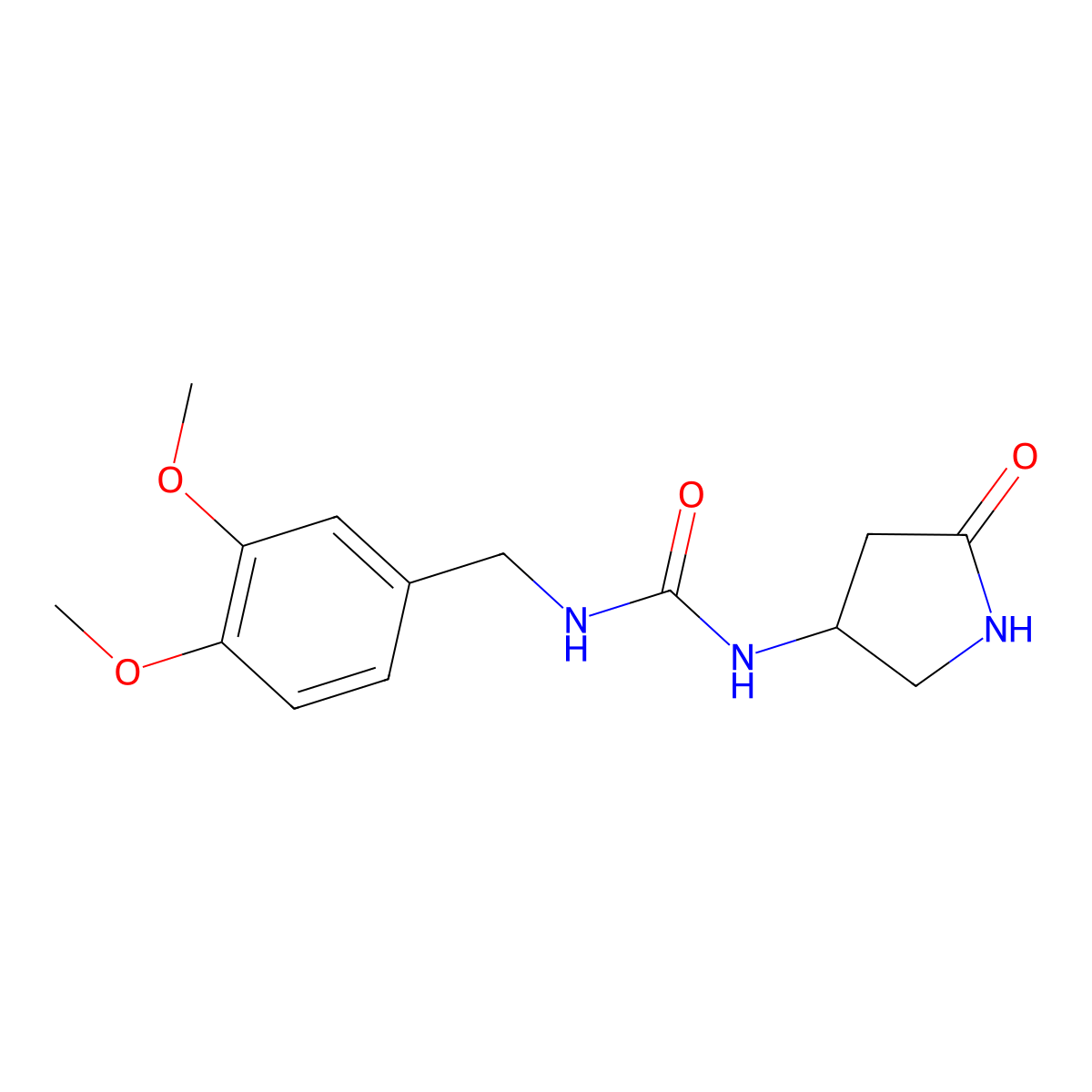 1-(3,4-Dimethoxybenzyl)-3-(5-oxopyrrolidin-3-yl)urea molecular structure, CAS 1351660-50-8