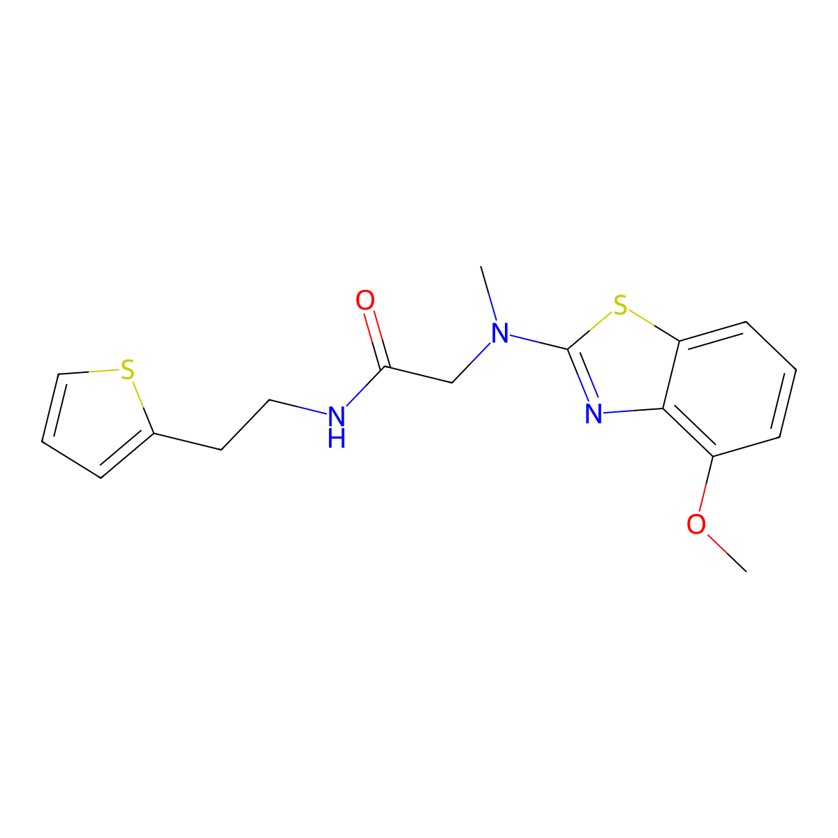 2-((4-methoxybenzo[d]thiazol-2-yl)(methyl)amino)-N-(2-(thiophen-2-yl)ethyl)acetamide molecular structure, CAS 1351660-61-1