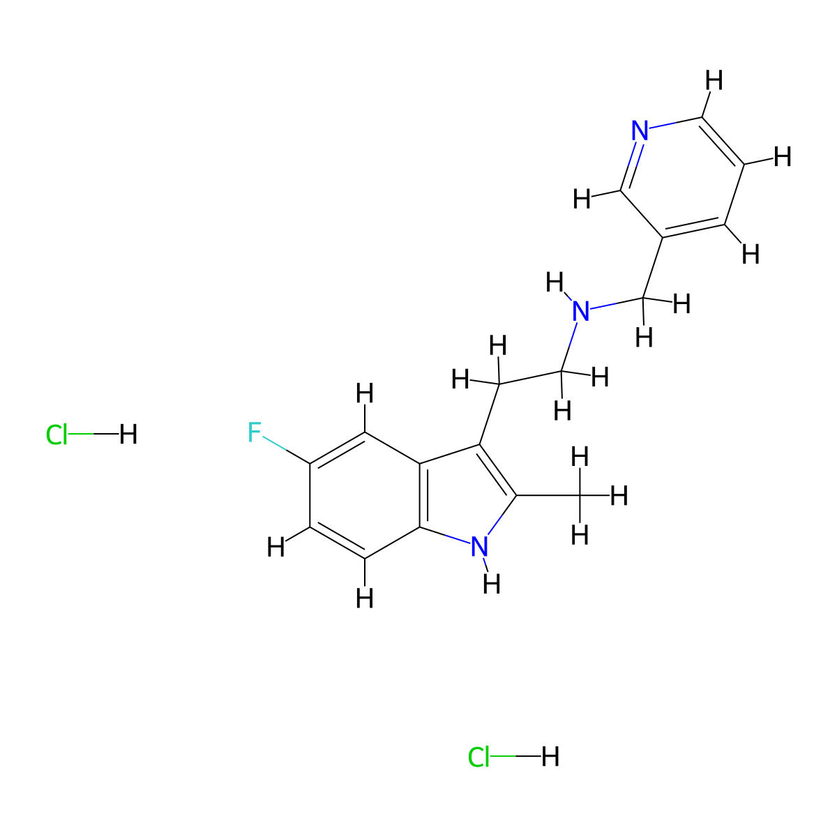 2-(5-fluoro-2-methyl-1H-indol-3-yl)-N-(pyridin-3-ylmethyl)ethanamine dihydrochloride molecular structure, CAS 1351660-65-5