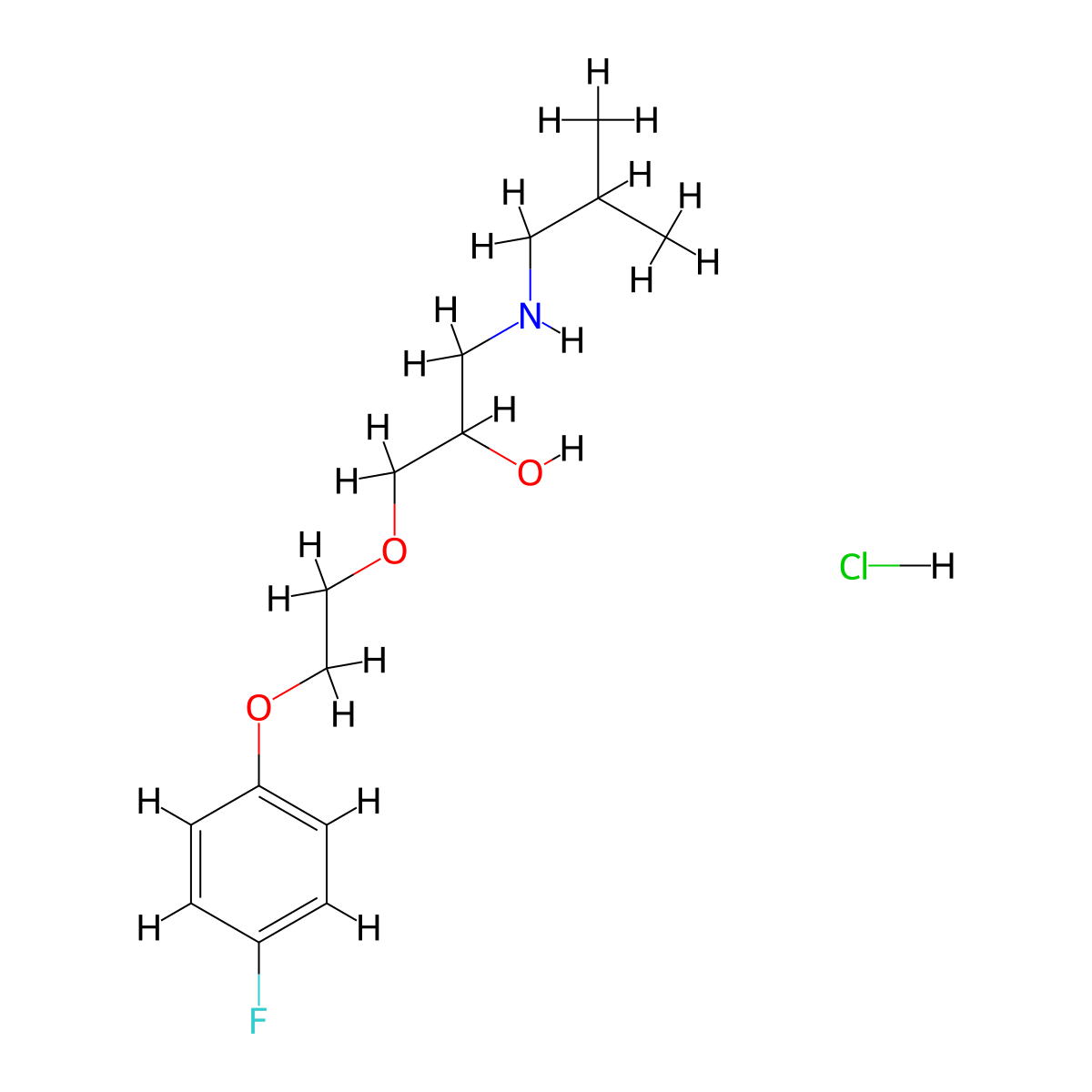 1-(2-(4-Fluorophenoxy)ethoxy)-3-(isobutylamino)propan-2-ol hydrochloride molecular structure, CAS 1351660-79-1