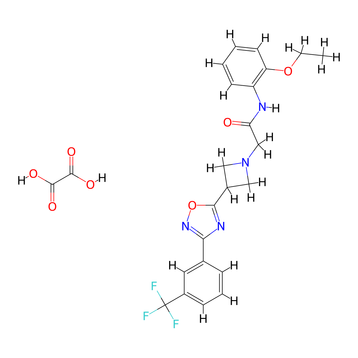 N-(2-ethoxyphenyl)-2-(3-(3-(3-(trifluoromethyl)phenyl)-1,2,4-oxadiazol-5-yl)azetidin-1-yl)acetamide oxalate molecular structure, CAS 1351660-81-5