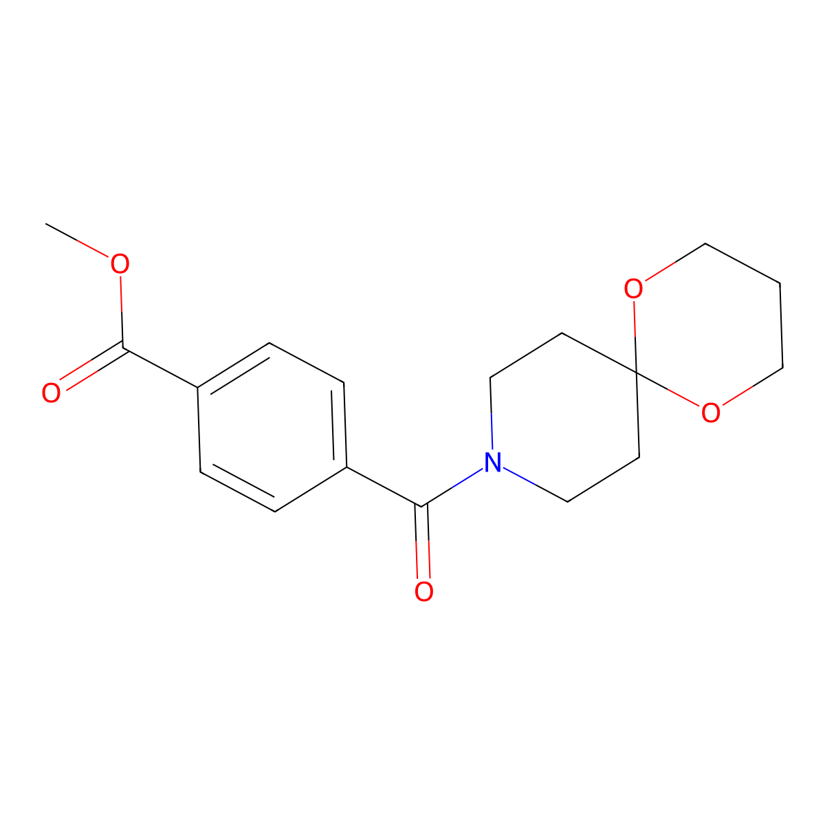 Methyl 4-(1,5-dioxa-9-azaspiro[5.5]undecane-9-carbonyl)benzoate molecular structure, CAS 1351660-90-6