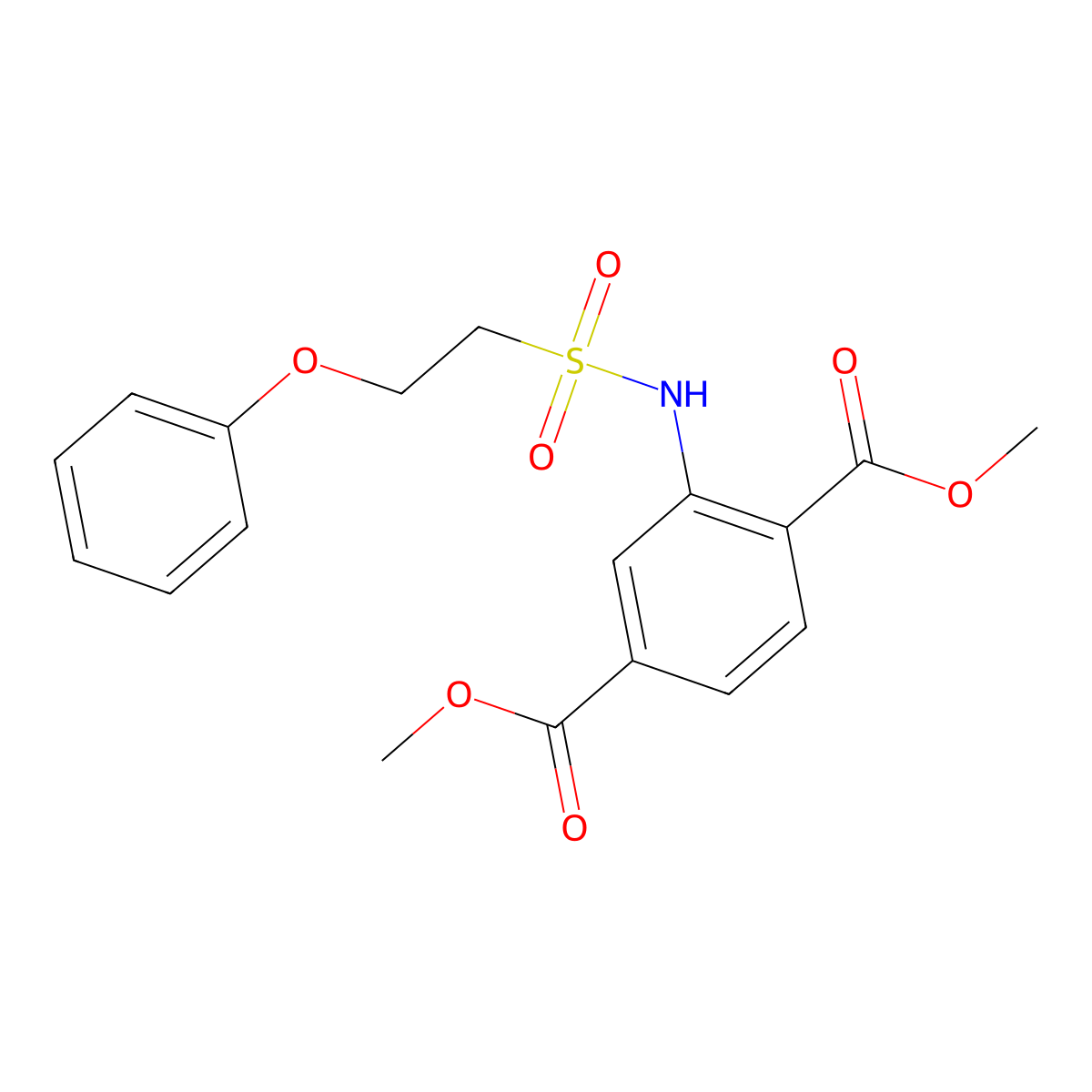 1,4-Dimethyl 2-(2-phenoxyethanesulfonamido)benzene-1,4-dicarboxylate molecular structure, CAS 1351661-15-8