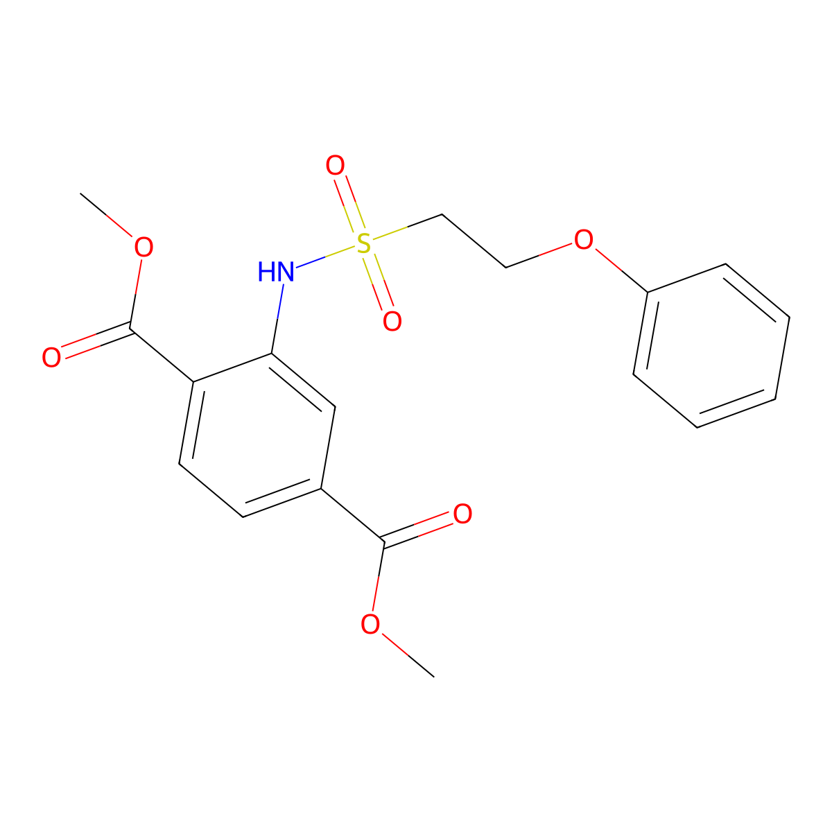 1,4-Dimethyl 2-(2-phenoxyethanesulfonamido)benzene-1,4-dicarboxylate molecular structure, CAS 1351661-15-8