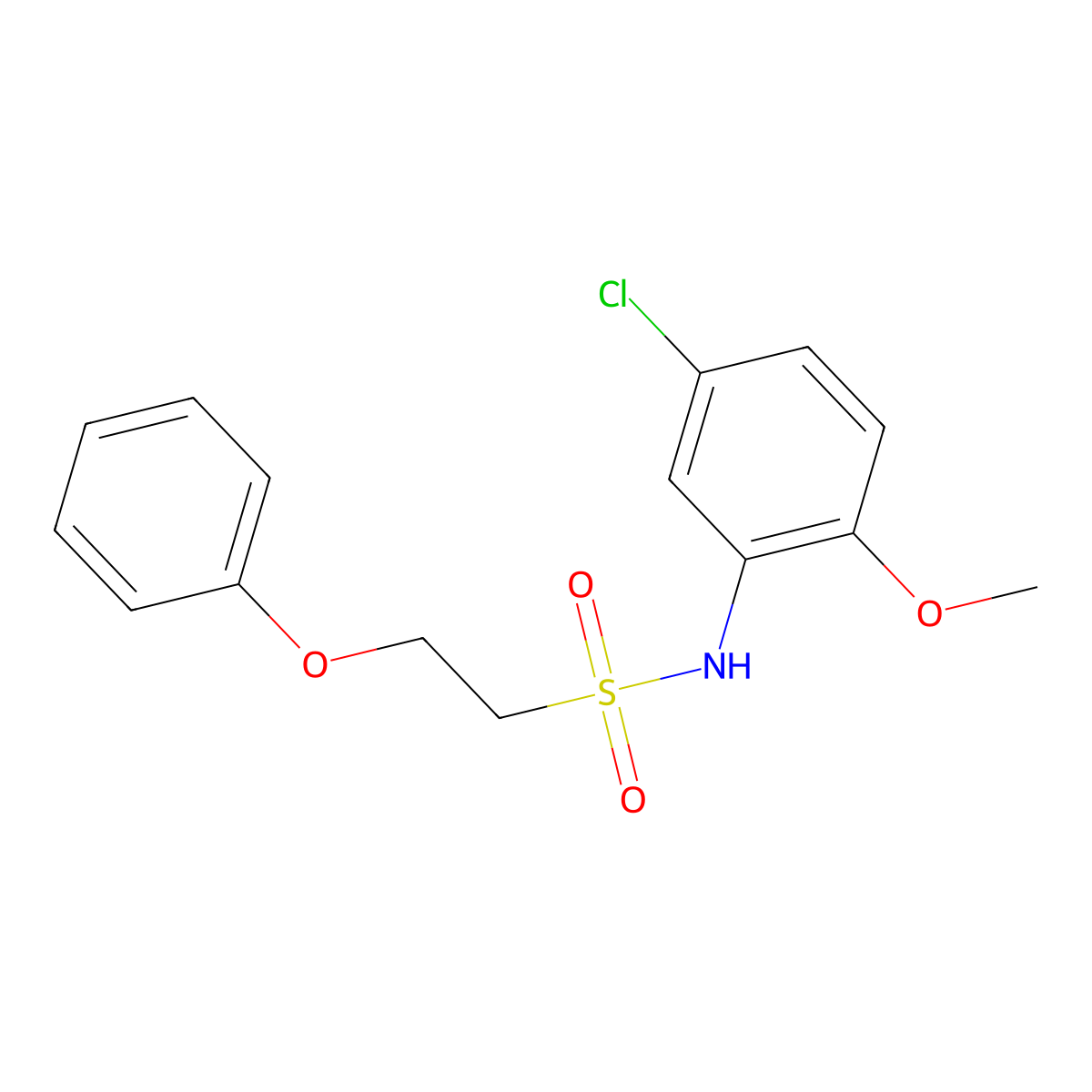 N-(5-chloro-2-methoxyphenyl)-2-phenoxyethanesulfonamide molecular structure, CAS 1351661-18-1