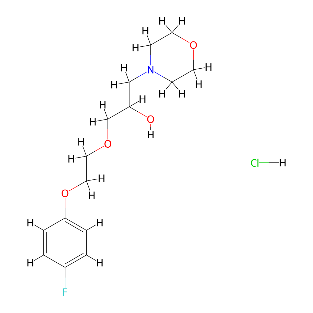 1-(2-(4-Fluorophenoxy)ethoxy)-3-morpholinopropan-2-ol hydrochloride molecular structure, CAS 1351661-19-2