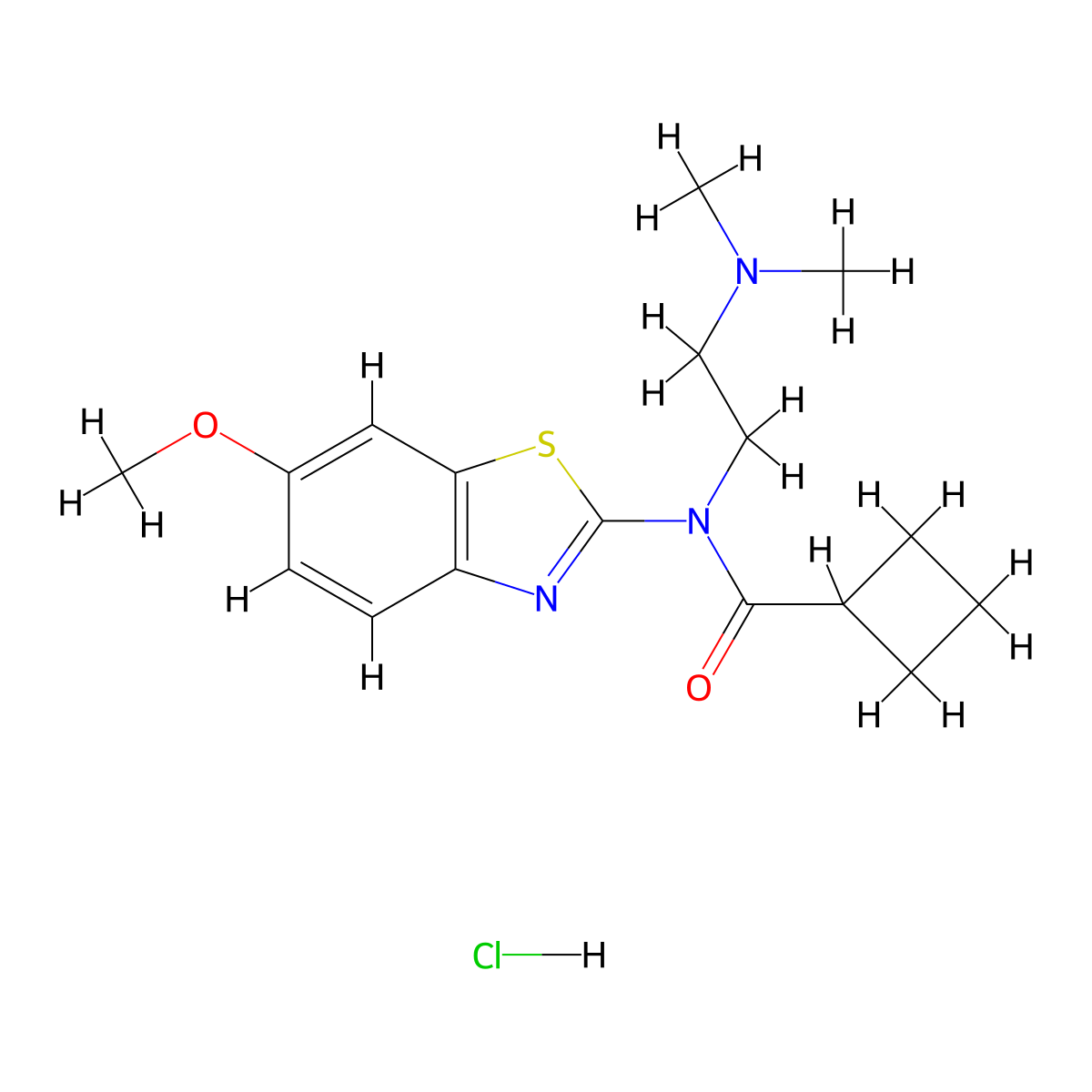 N-(2-(dimethylamino)ethyl)-N-(6-methoxybenzo[d]thiazol-2-yl)cyclobutanecarboxamide hydrochloride molecular structure, CAS 1351661-40-9