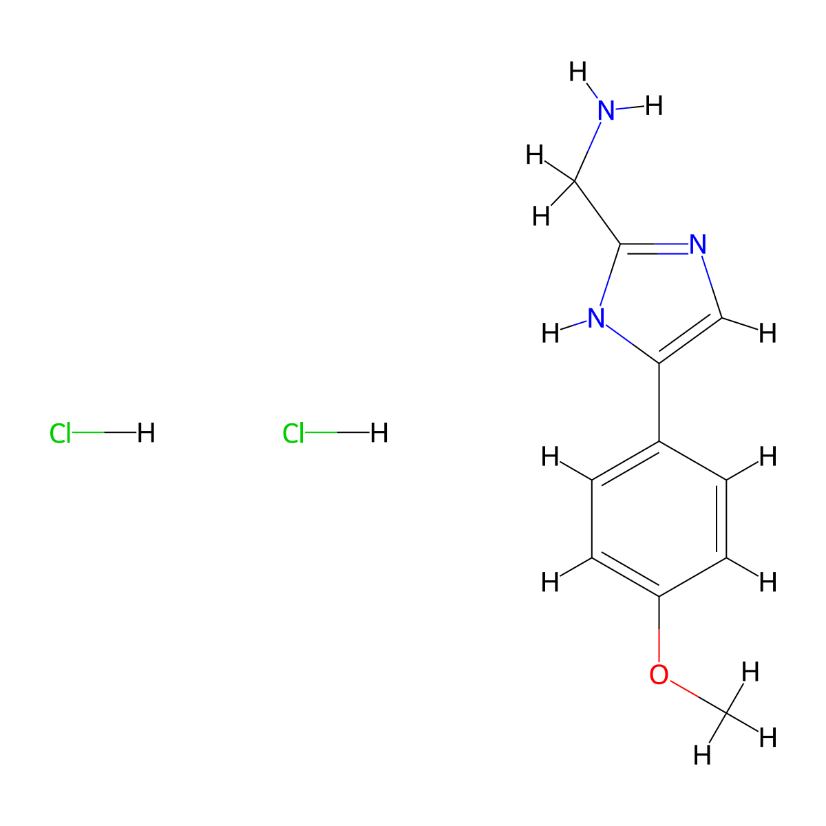 (4-(4-methoxyphenyl)-1H-imidazol-2-yl)methanamine dihydrochloride molecular structure, CAS 1351661-47-6