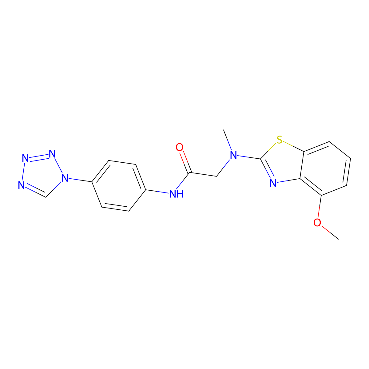 N-(4-(1H-tetrazol-1-yl)phenyl)-2-((4-methoxybenzo[d]thiazol-2-yl)(methyl)amino)acetamide molecular structure, CAS 1351661-49-8