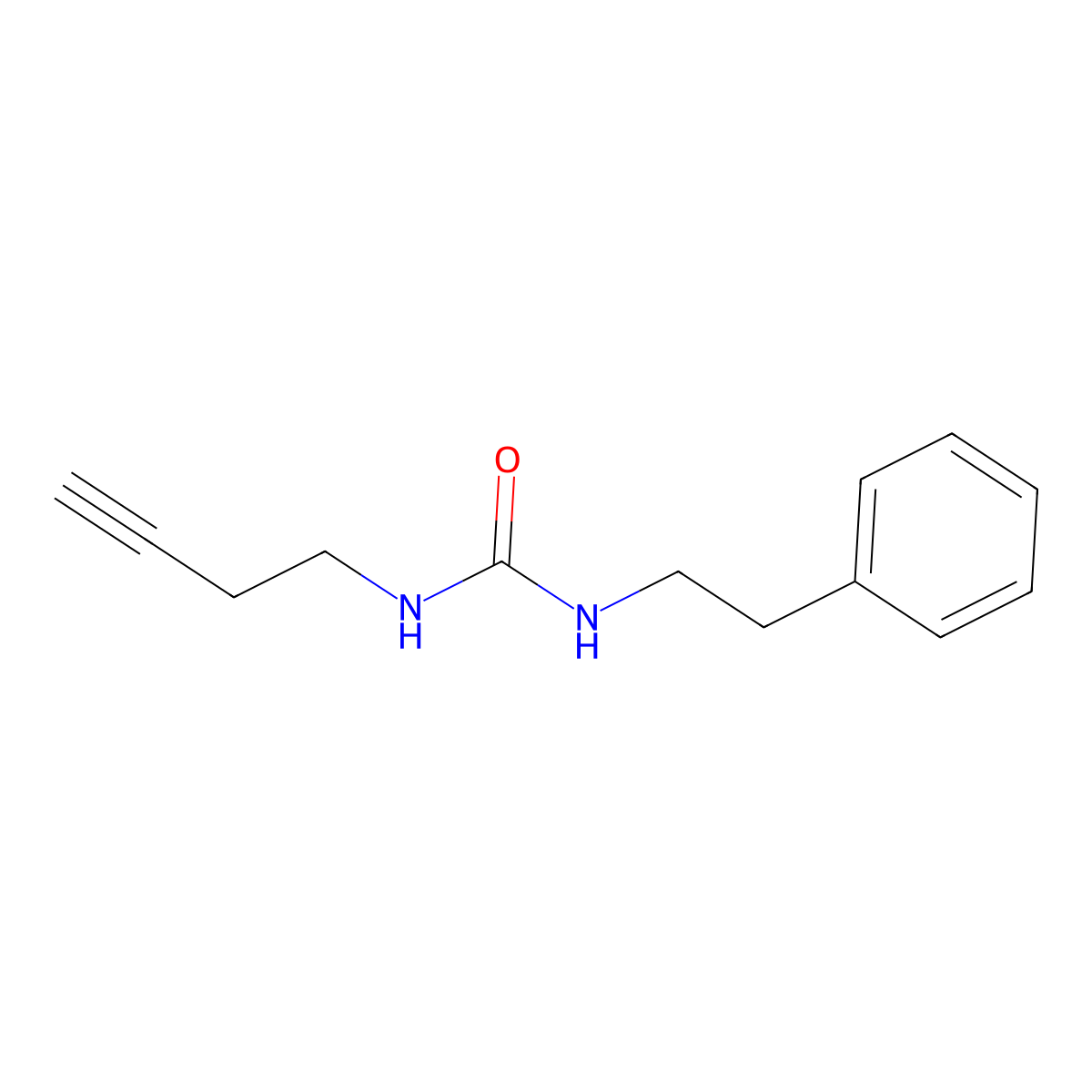1-(But-3-yn-1-yl)-3-phenethylurea molecular structure, CAS 1351661-58-9