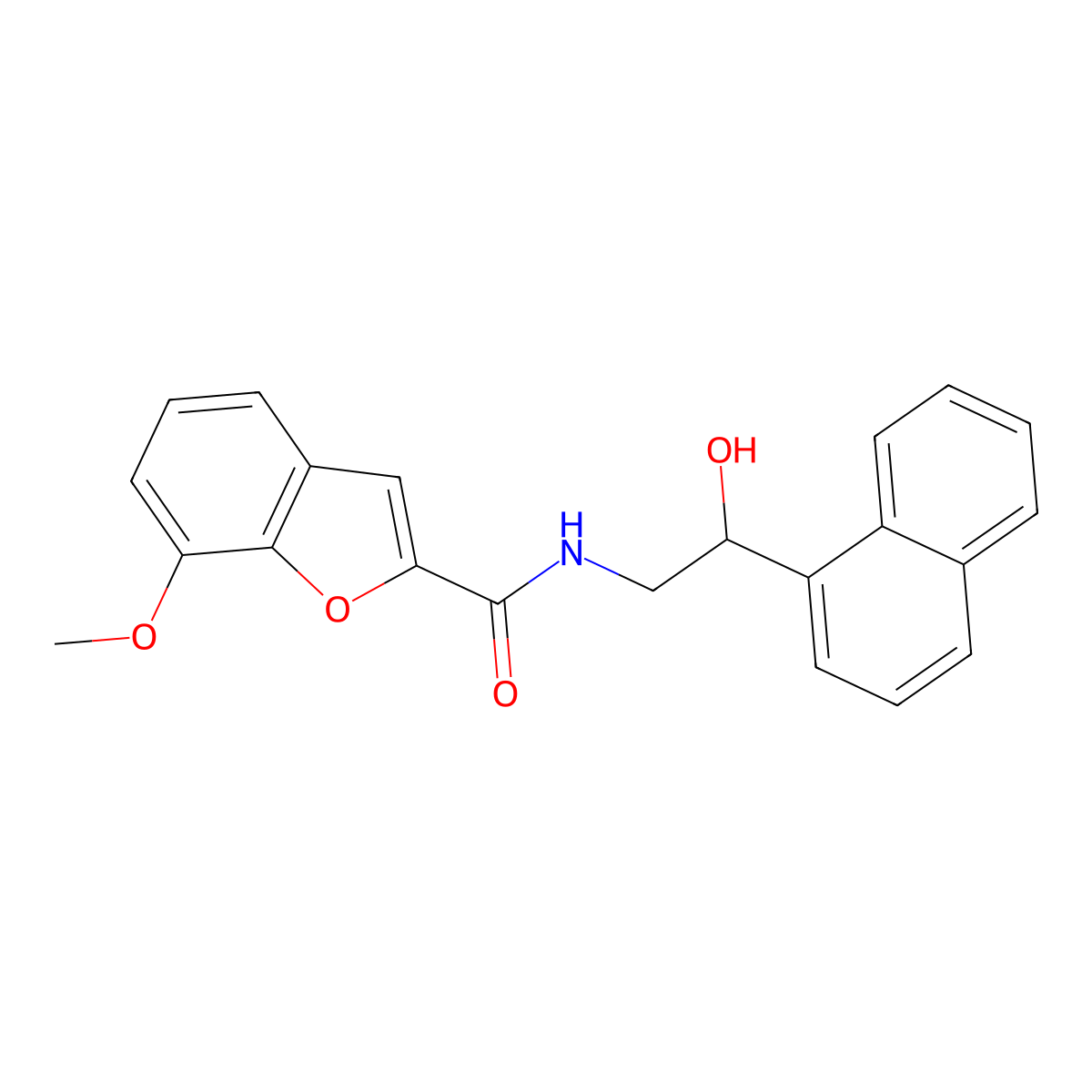 N-(2-hydroxy-2-(naphthalen-1-yl)ethyl)-7-methoxybenzofuran-2-carboxamide molecular structure, CAS 1351661-73-8