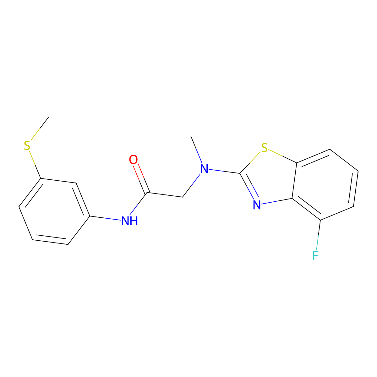 2-((4-fluorobenzo[d]thiazol-2-yl)(methyl)amino)-N-(3-(methylthio)phenyl)acetamide molecular structure, CAS 1351661-75-0