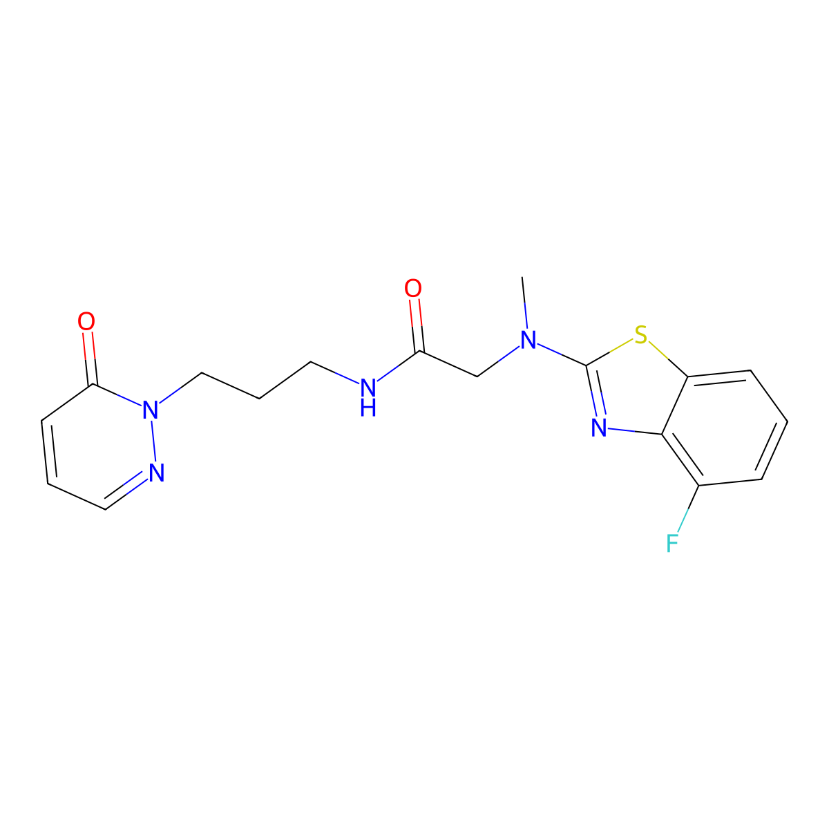 2-((4-fluorobenzo[d]thiazol-2-yl)(methyl)amino)-N-(3-(6-oxopyridazin-1(6H)-yl)propyl)acetamide molecular structure, CAS 1351661-77-2