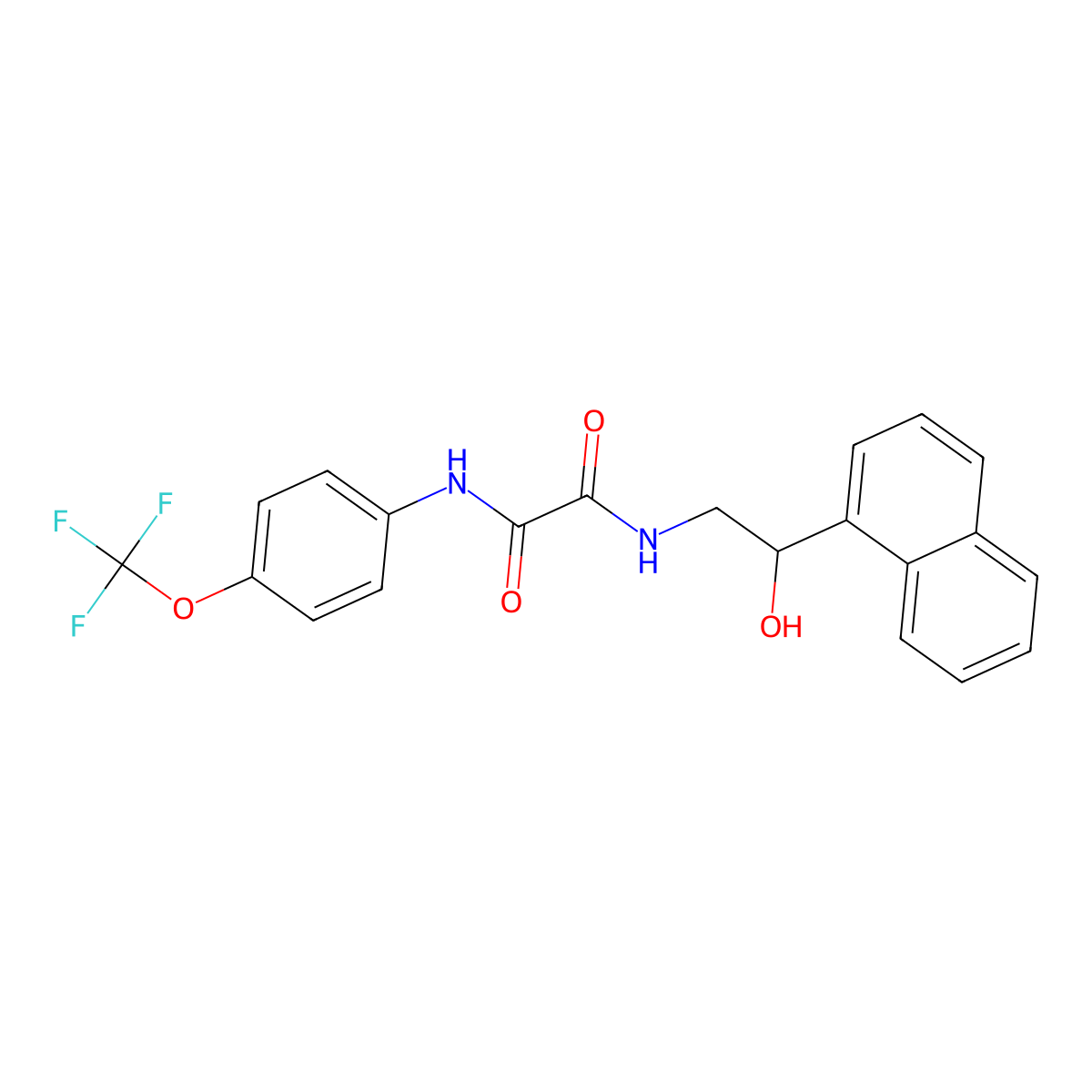 N1-(2-hydroxy-2-(naphthalen-1-yl)ethyl)-N2-(4-(trifluoromethoxy)phenyl)oxalamide molecular structure, CAS 1351661-80-7