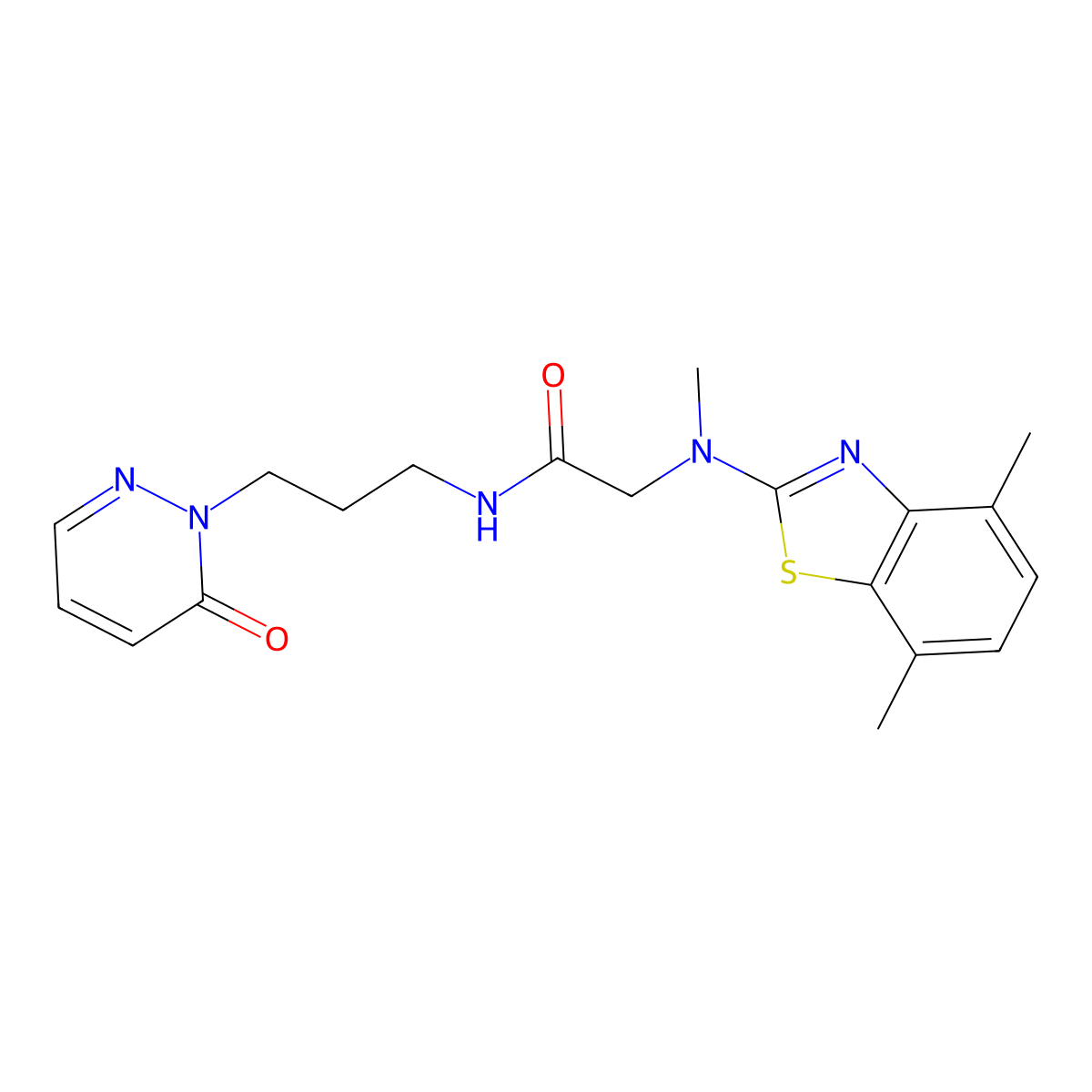 2-((4,7-dimethylbenzo[d]thiazol-2-yl)(methyl)amino)-N-(3-(6-oxopyridazin-1(6H)-yl)propyl)acetamide molecular structure, CAS 1351661-81-8