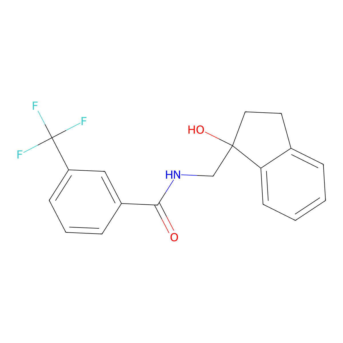 N-[(1-hydroxy-2,3-dihydro-1H-inden-1-yl)methyl]-3-(trifluoromethyl)benzamide molecular structure, CAS 1351661-98-7
