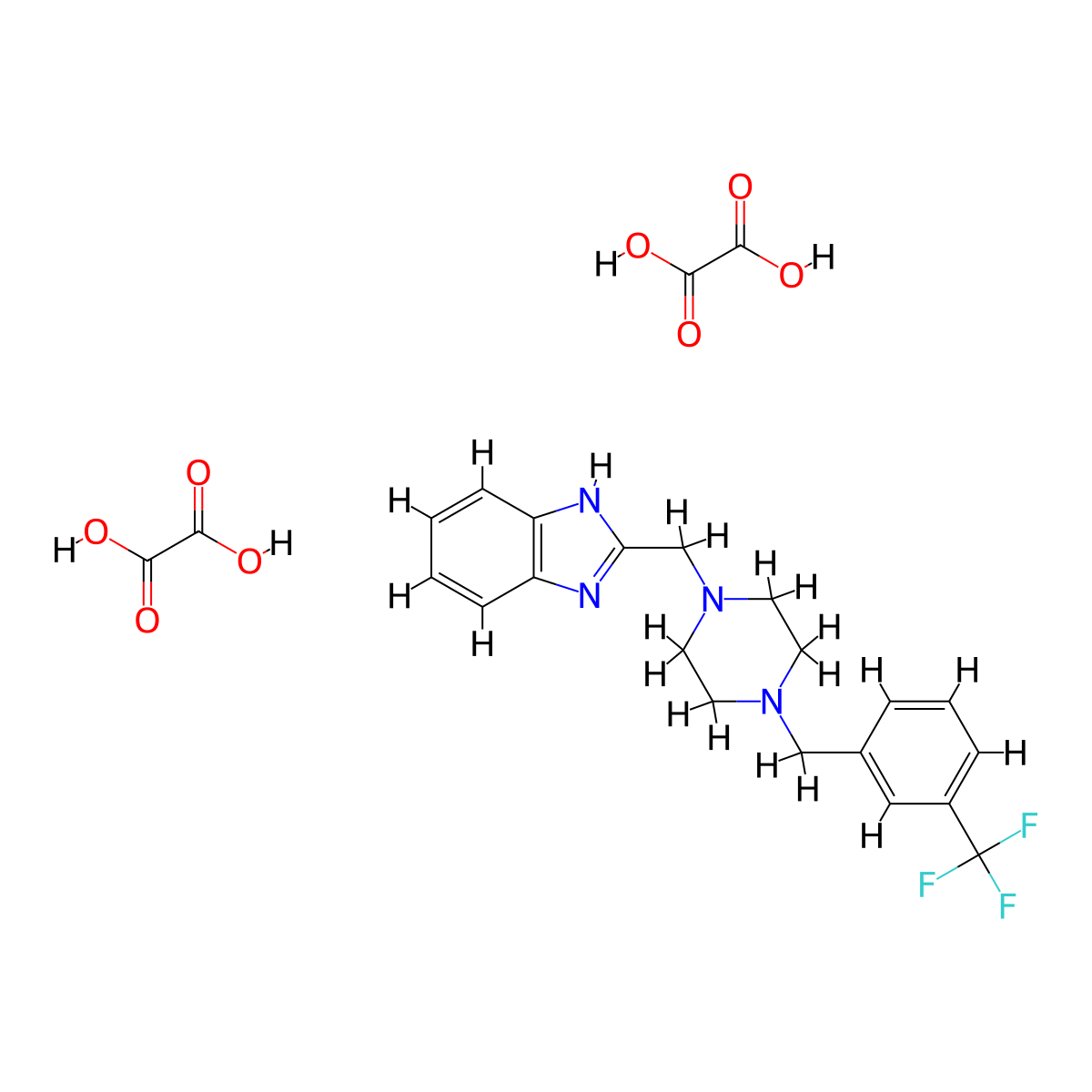 2-((4-(3-(trifluoromethyl)benzyl)piperazin-1-yl)methyl)-1H-benzo[d]imidazole dioxalate molecular structure, CAS 1351662-02-6
