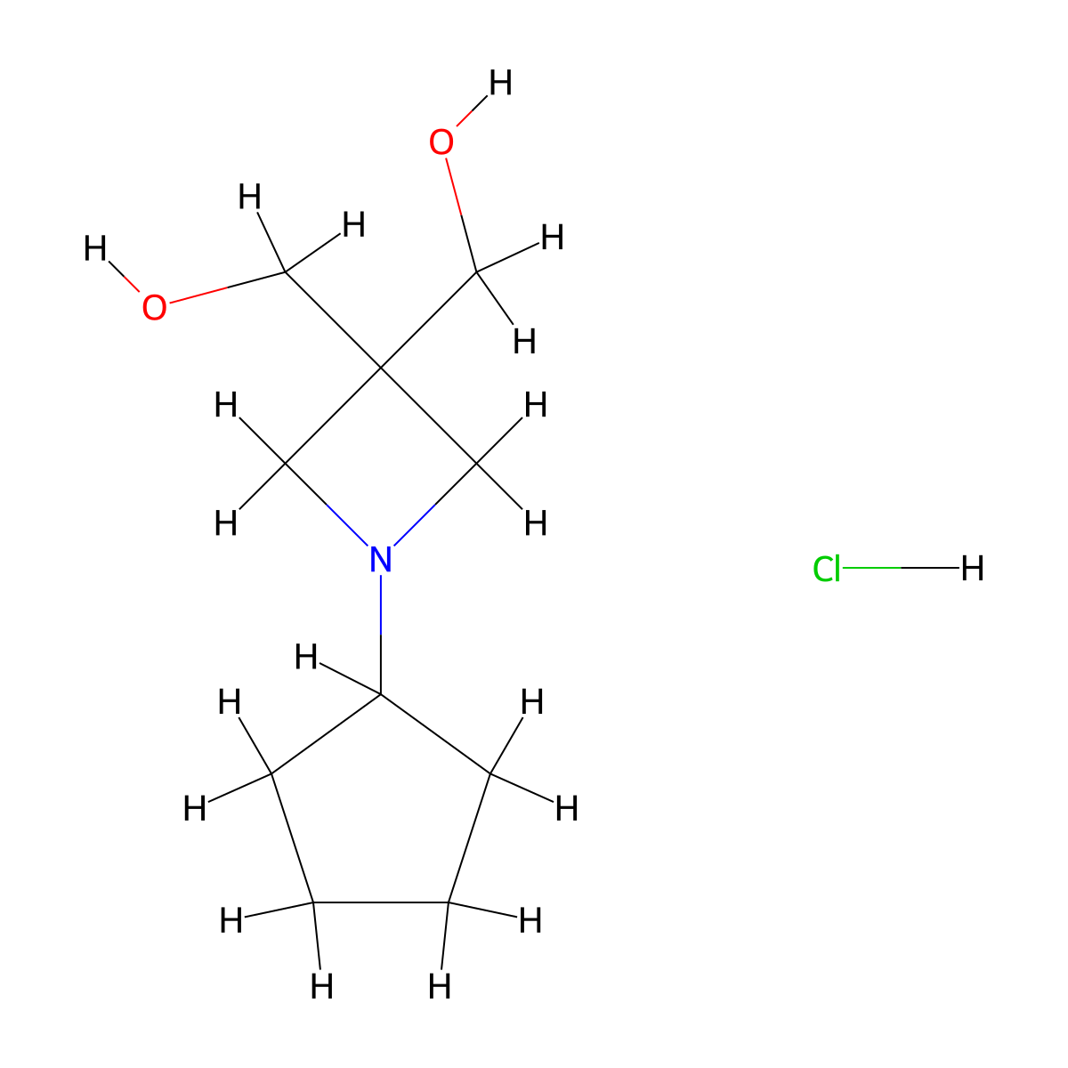 (1-Cyclopentylazetidine-3,3-diyl)dimethanol hydrochloride molecular structure, CAS 1351662-22-0