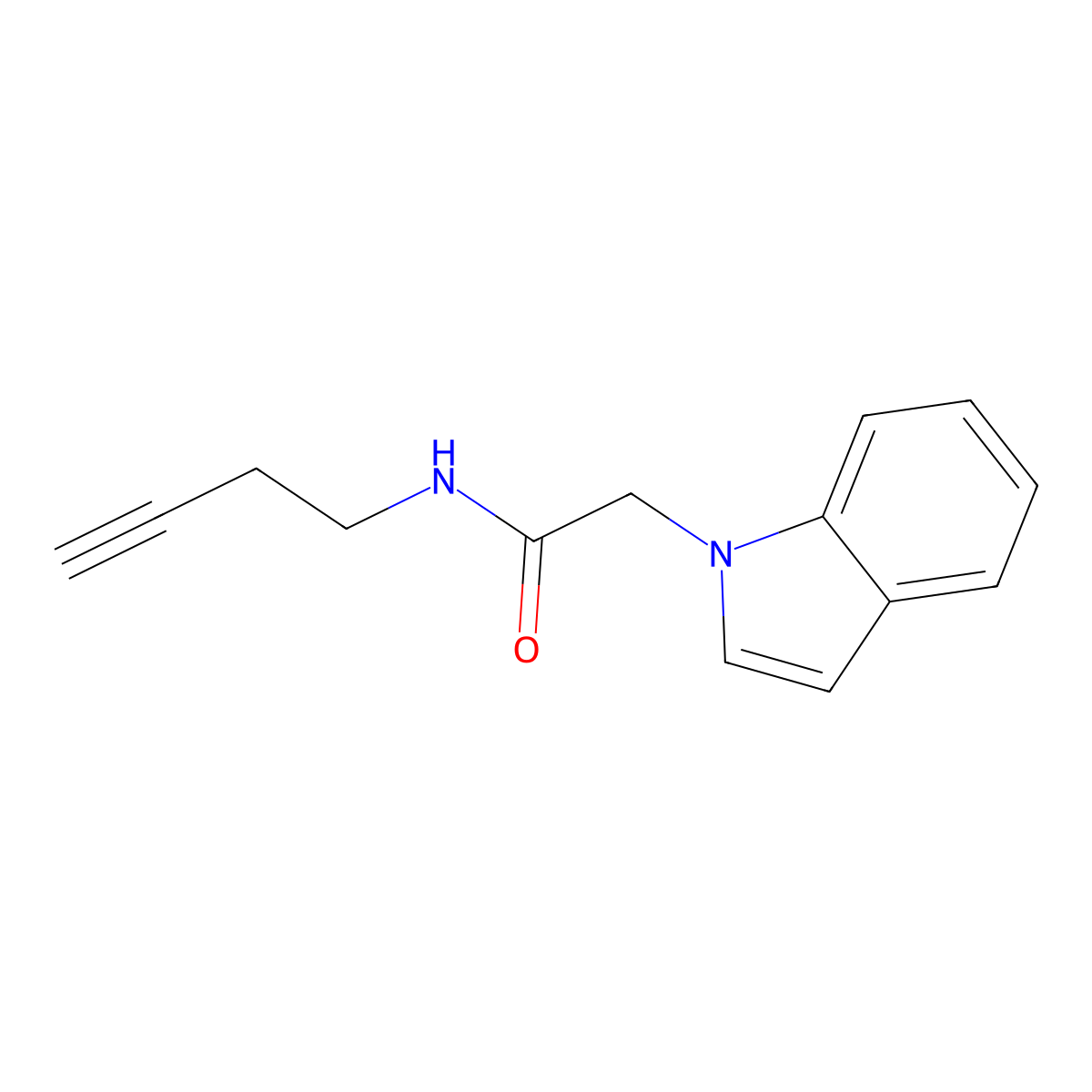 N-(but-3-yn-1-yl)-2-(1H-indol-1-yl)acetamide molecular structure, CAS 1351662-23-1
