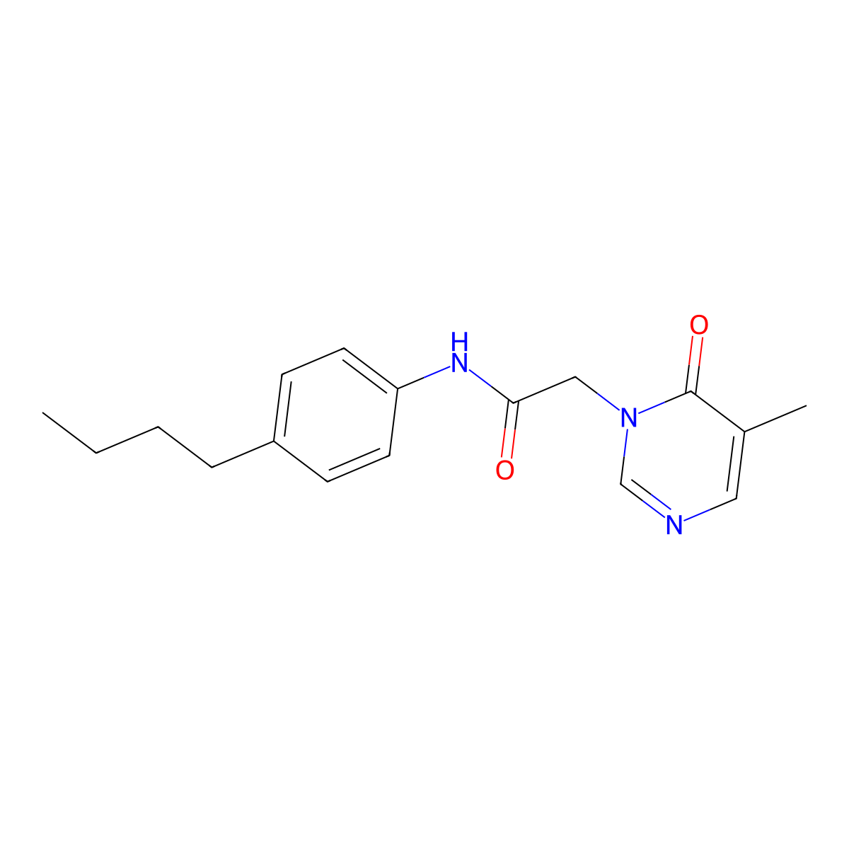 N-(4-butylphenyl)-2-(5-methyl-6-oxopyrimidin-1(6H)-yl)acetamide molecular structure, CAS 1351662-24-2