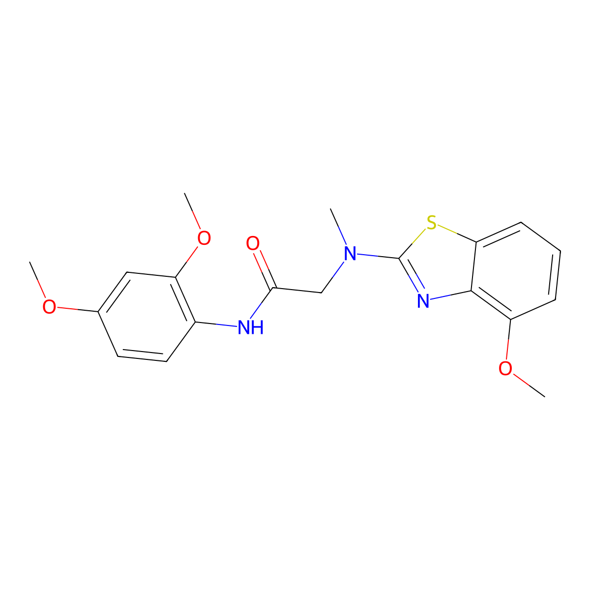 N-(2,4-dimethoxyphenyl)-2-((4-methoxybenzo[d]thiazol-2-yl)(methyl)amino)acetamide molecular structure, CAS 1351662-27-5