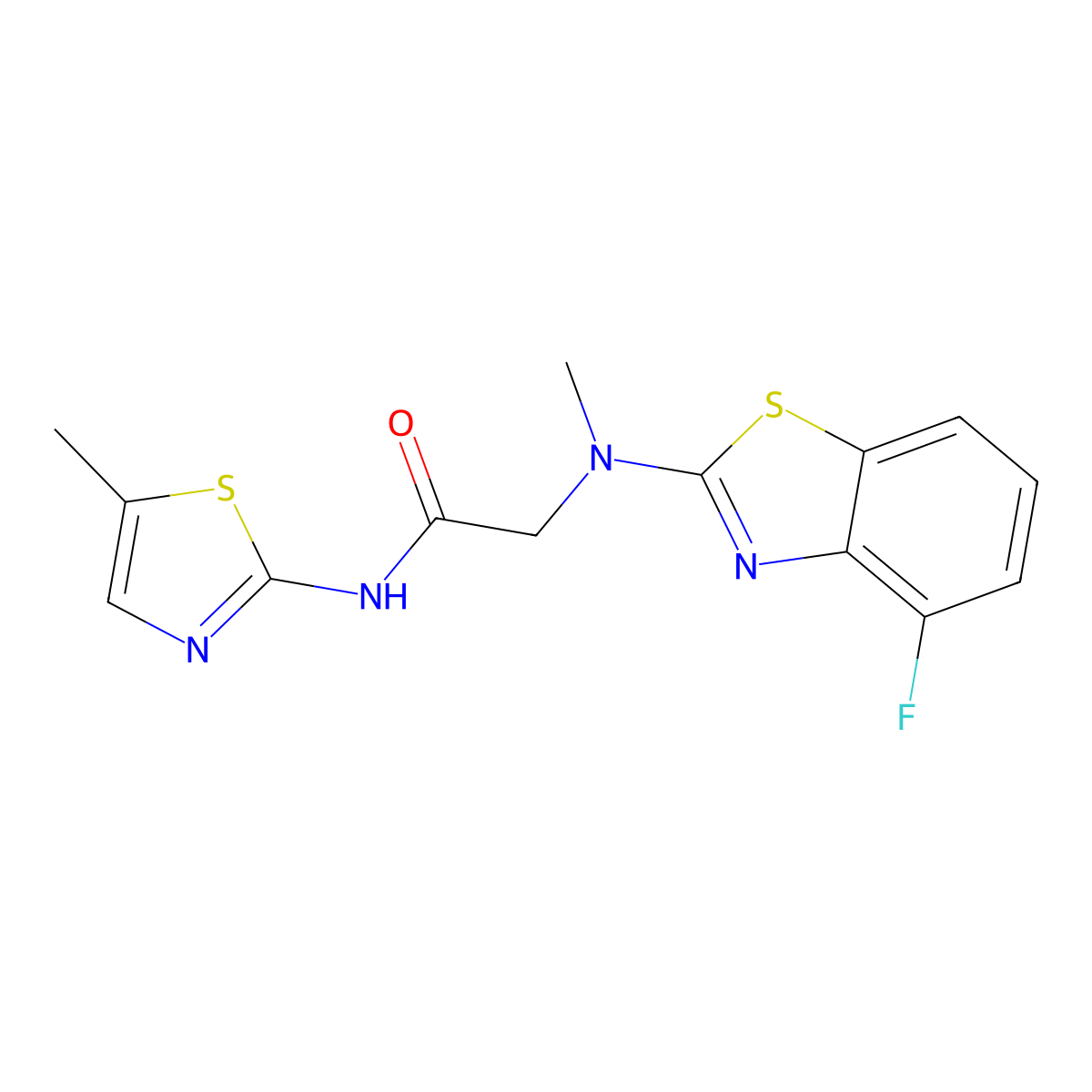 2-((4-fluorobenzo[d]thiazol-2-yl)(methyl)amino)-N-(5-methylthiazol-2-yl)acetamide molecular structure, CAS 1351662-30-0