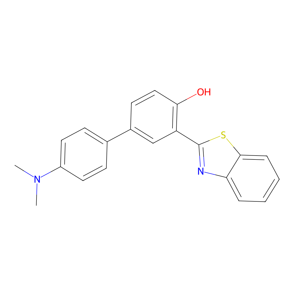 3-(Benzo[D]thiazol-2-YL)-4'-(dimethylamino)-[1,1'-biphenyl]-4-OL molecular structure, CAS 1351665-00-3