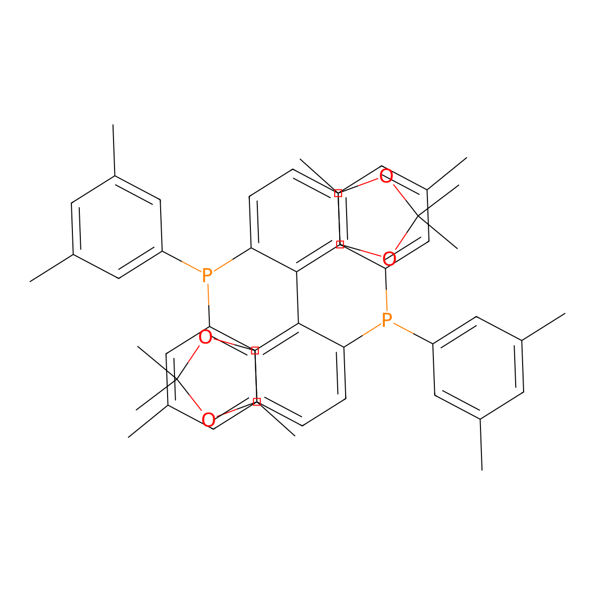 (11BS)-(2,2,2',2'-tetramethyl-[4,4'-bibenzo[d][1,3]dioxole]-5,5'-diyl)bis(bis(3,5-dimethylphenyl)phosphane) molecular structure, CAS 1351666-82-4