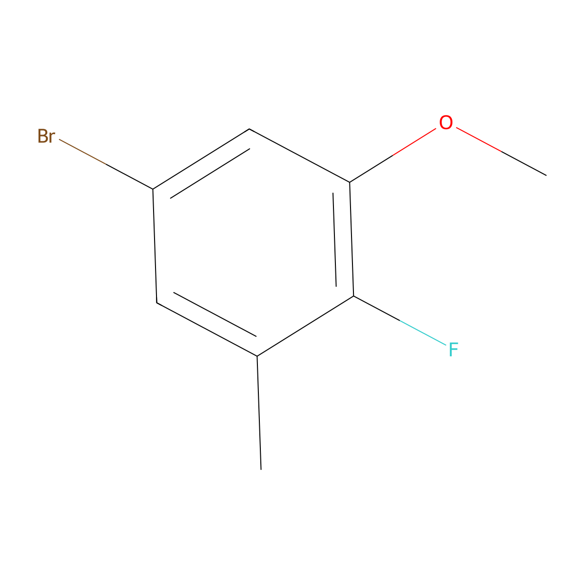 5-Bromo-2-fluoro-1-methoxy-3-methylbenzene molecular structure, CAS 1351668-20-6