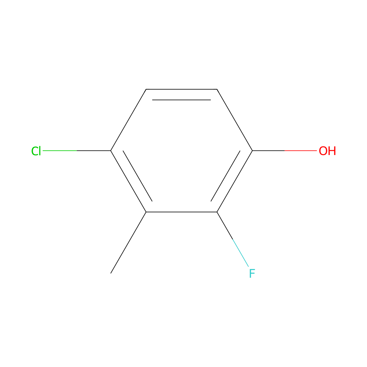 4-Chloro-2-fluoro-3-methylphenol molecular structure, CAS 1351668-24-0