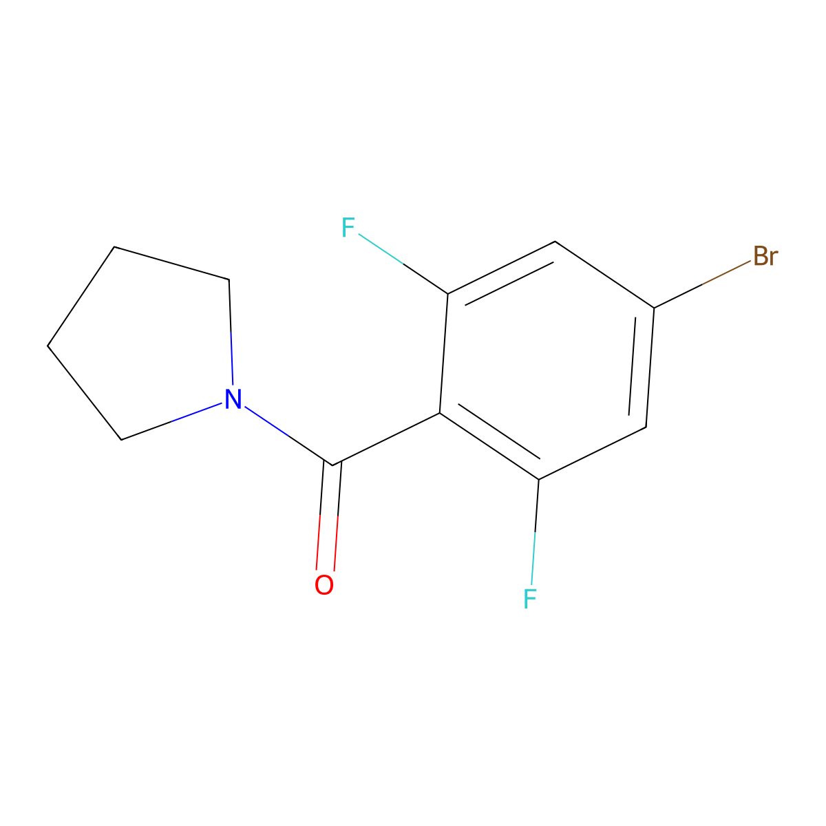 1-[(4-Bromo-2,6-difluorophenyl)carbonyl]pyrrolidine molecular structure, CAS 1351668-26-2