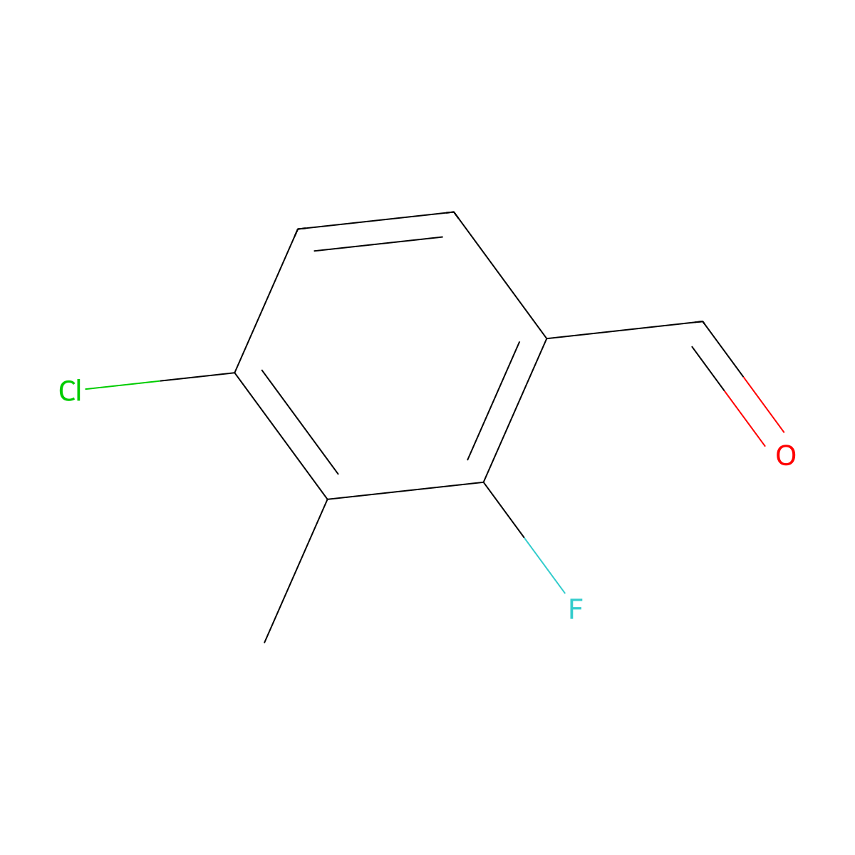 4-Chloro-2-fluoro-3-methylbenzaldehyde molecular structure, CAS 1351668-29-5