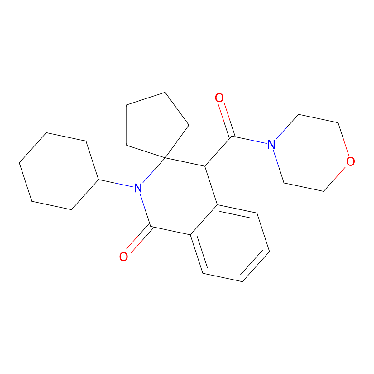 2'-cyclohexyl-4'-(morpholin-4-ylcarbonyl)-2'H-spiro[cyclopentane-1,3'-isoquinolin]-1'(4'H)-one molecular structure, CAS 1351671-13-0