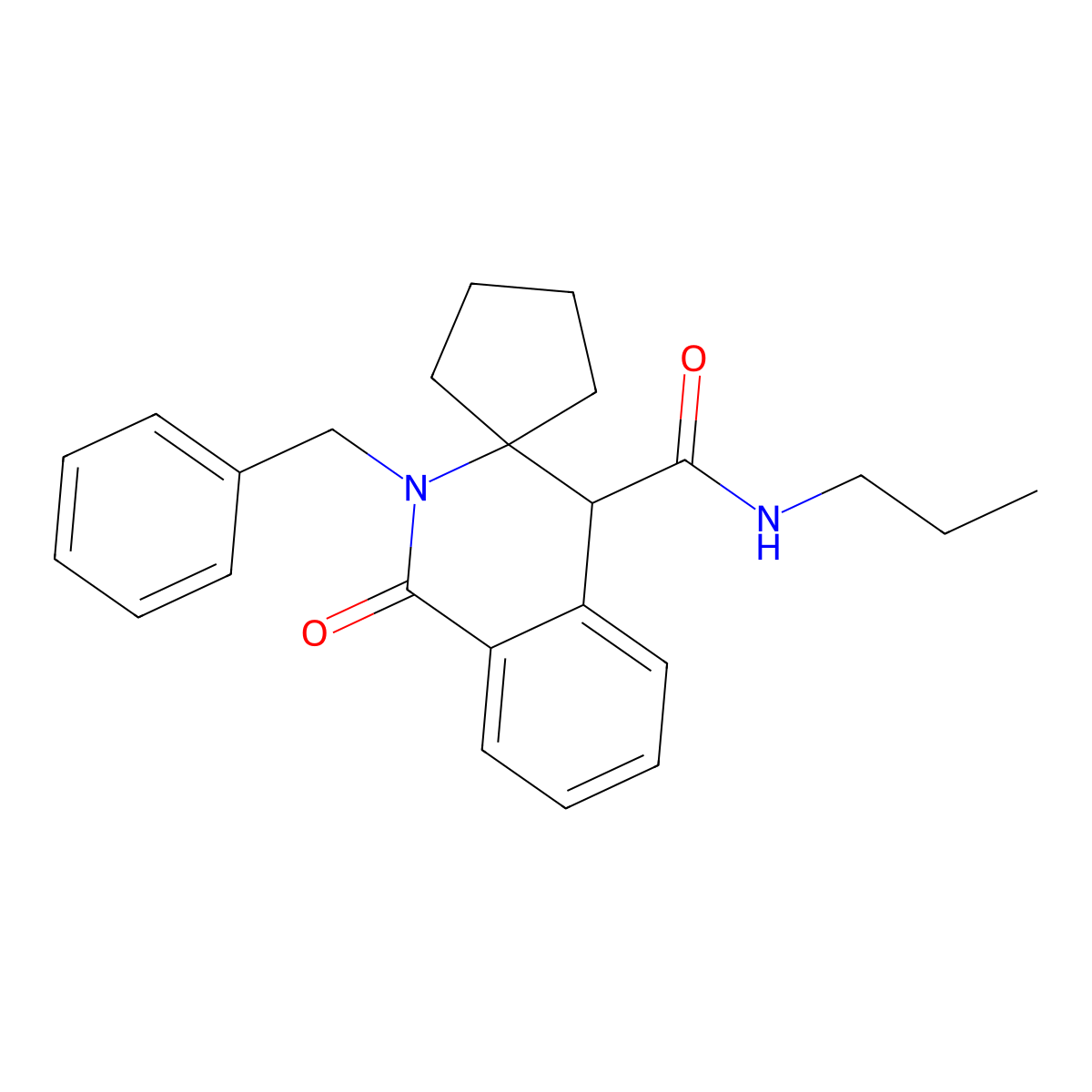2'-benzyl-1'-oxo-N-propyl-1',4'-dihydro-2'H-spiro[cyclopentane-1,3'-isoquinoline]-4'-carboxamide molecular structure, CAS 1351671-16-3