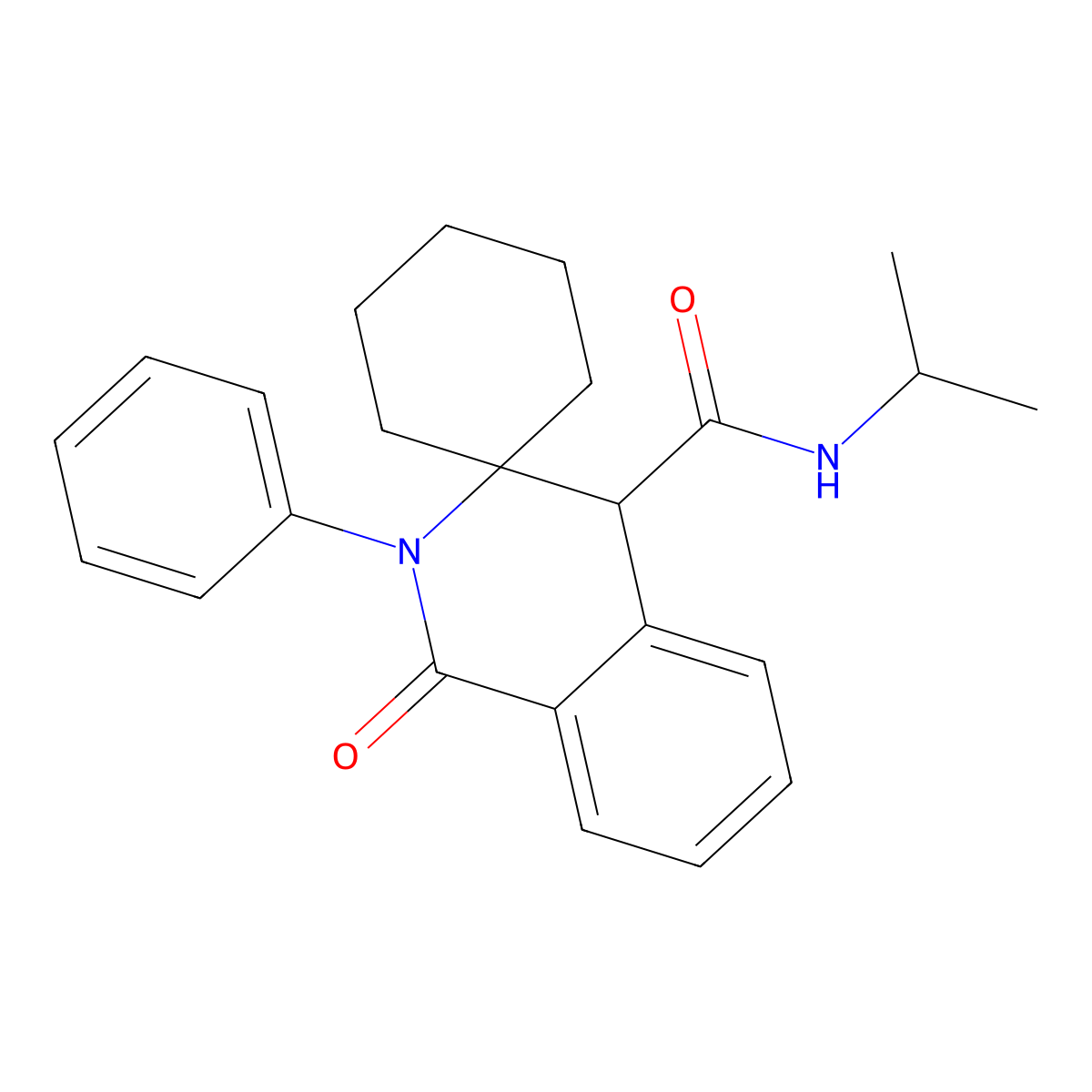 1'-oxo-2'-phenyl-N-(propan-2-yl)-1',4'-dihydro-2'H-spiro[cyclohexane-1,3'-isoquinoline]-4'-carboxamide molecular structure, CAS 1351671-85-6
