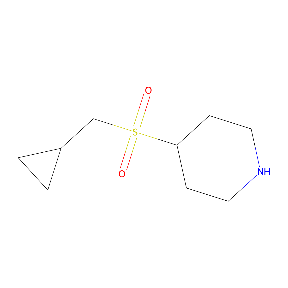 4-(Cyclopropylmethylsulfonyl)piperidine molecular structure, CAS 1351676-70-4