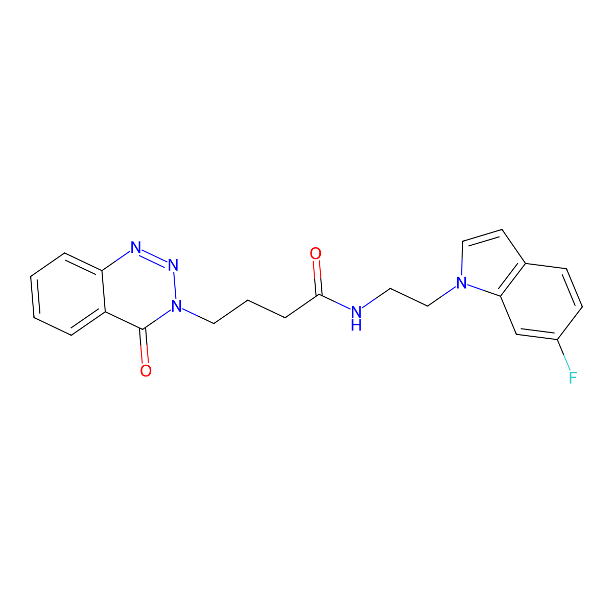 N-[2-(6-fluoro-1H-indol-1-yl)ethyl]-4-(4-oxo-1,2,3-benzotriazin-3(4H)-yl)butanamide molecular structure, CAS 1351679-09-8