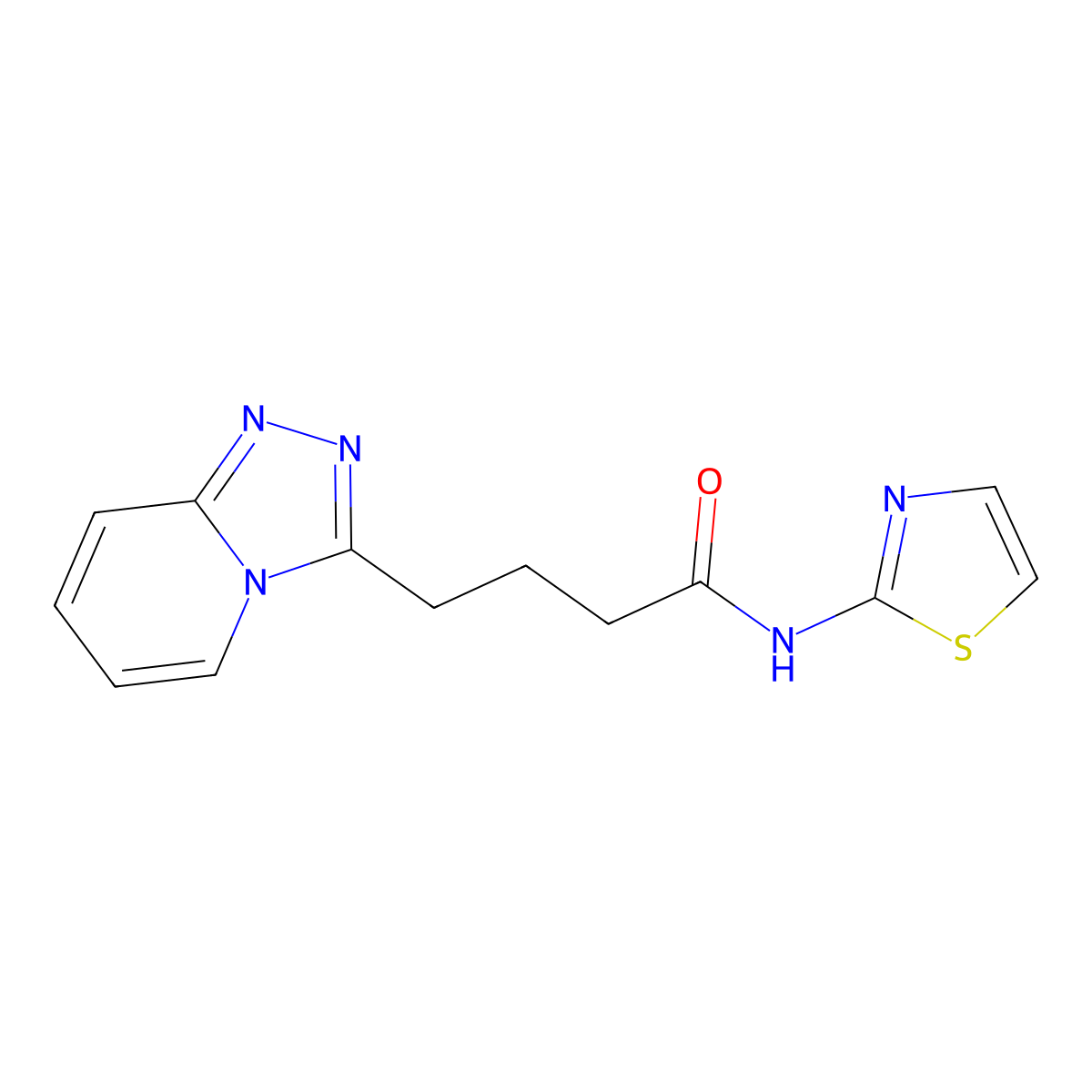 4-([1,2,4]triazolo[4,3-a]pyridin-3-yl)-N-(thiazol-2-yl)butanamide molecular structure, CAS 1351679-16-7