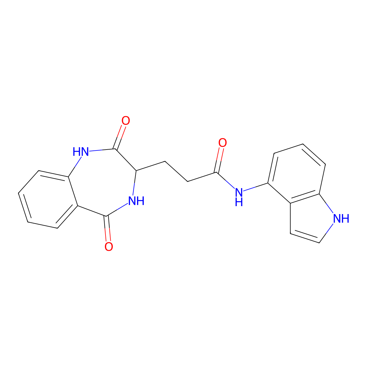 3-(2,5-dioxo-2,3,4,5-tetrahydro-1H-1,4-benzodiazepin-3-yl)-N-(1H-indol-4-yl)propanamide molecular structure, CAS 1351679-28-1