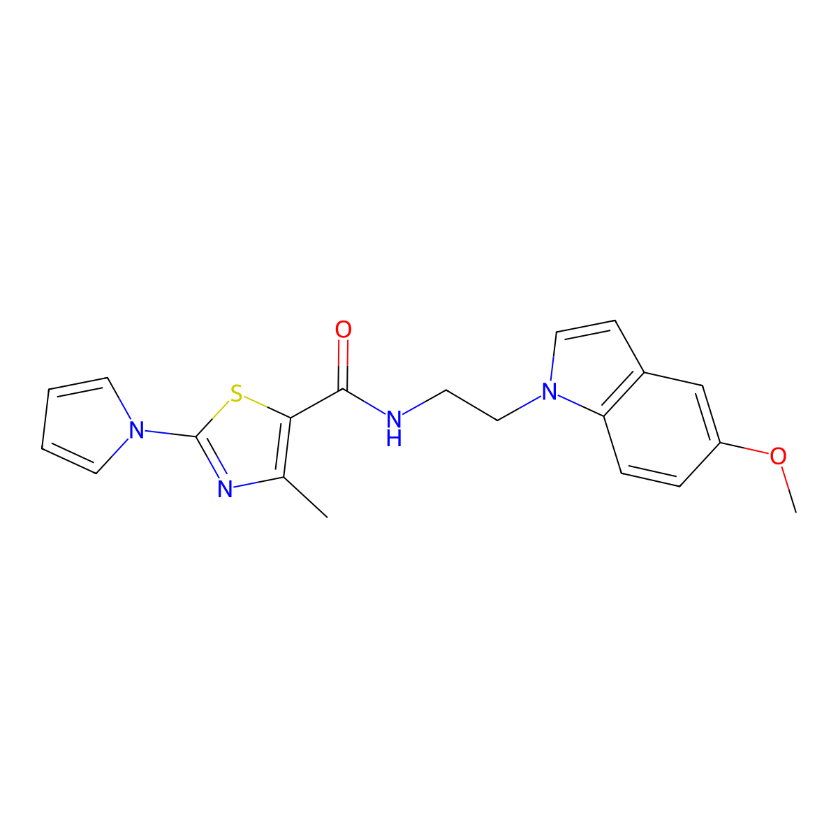 N-[2-(5-methoxy-1H-indol-1-yl)ethyl]-4-methyl-2-(1H-pyrrol-1-yl)-1,3-thiazole-5-carboxamide molecular structure, CAS 1351679-44-1