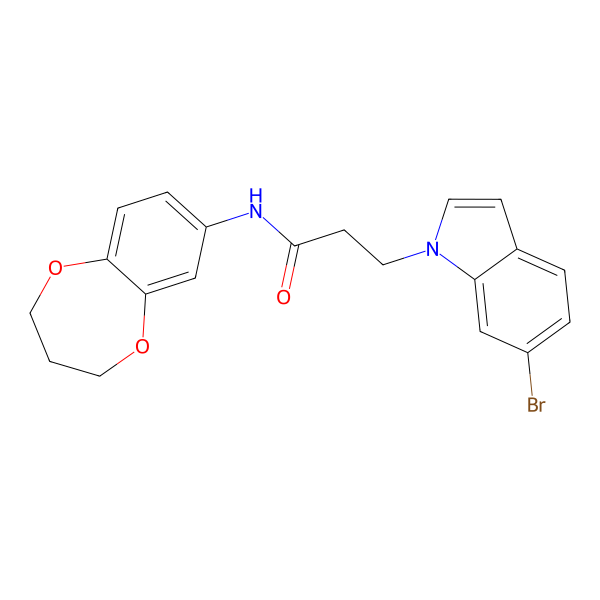 3-(6-bromo-1H-indol-1-yl)-N-(3,4-dihydro-2H-1,5-benzodioxepin-7-yl)propanamide molecular structure, CAS 1351679-49-6