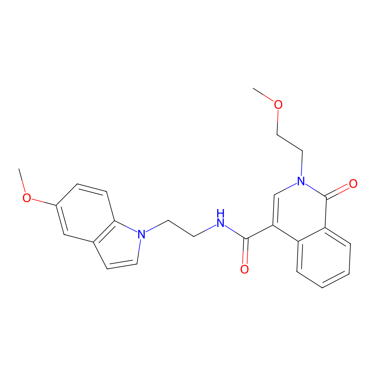 2-(2-methoxyethyl)-N-[2-(5-methoxy-1H-indol-1-yl)ethyl]-1-oxo-1,2-dihydro-4-isoquinolinecarboxamide molecular structure, CAS 1351679-52-1